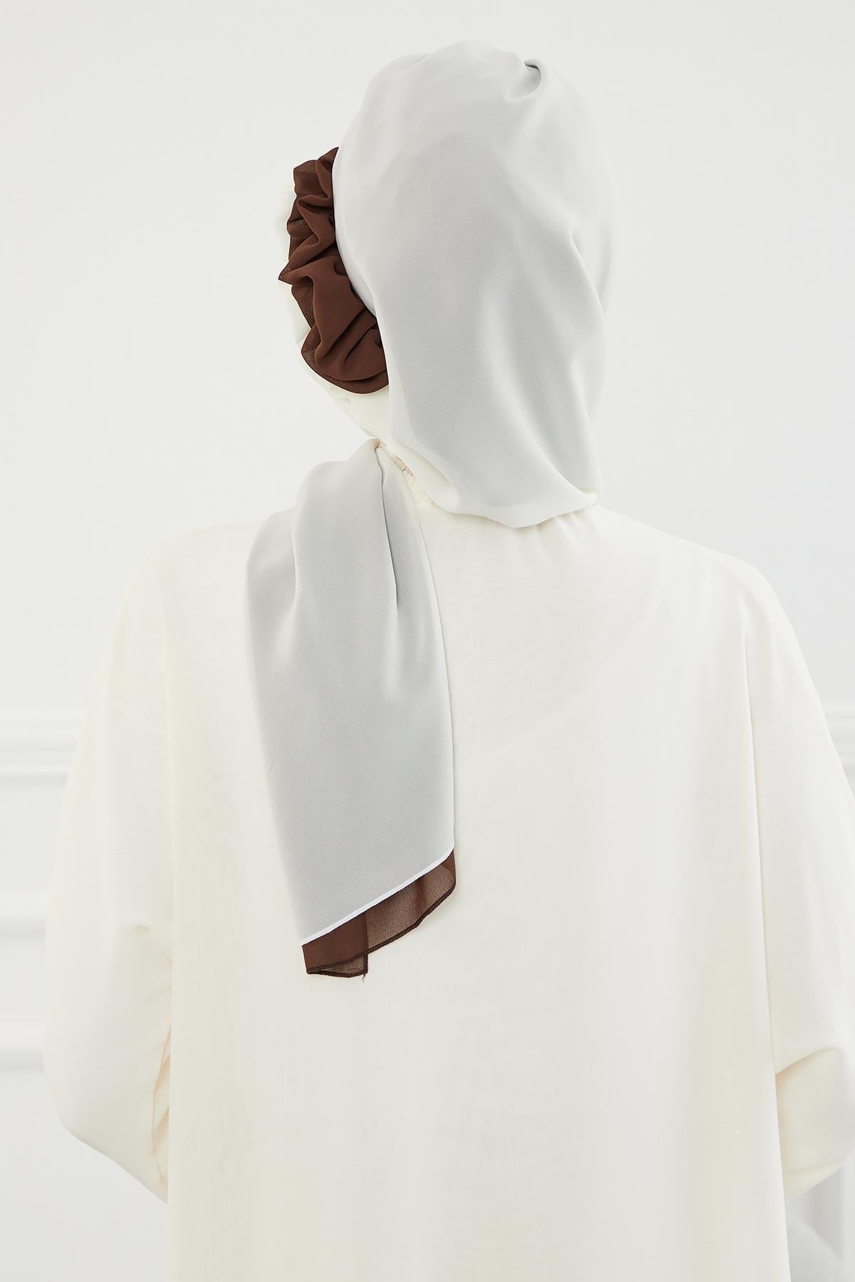 Çift Renkli Tasarım Şifon Hazır Türban,HT-86