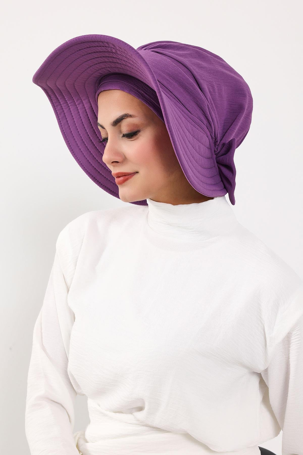 Çıkarılabilir Arkası Fiyonklu Aerobin Şapkalı Bone Türban,S-4A