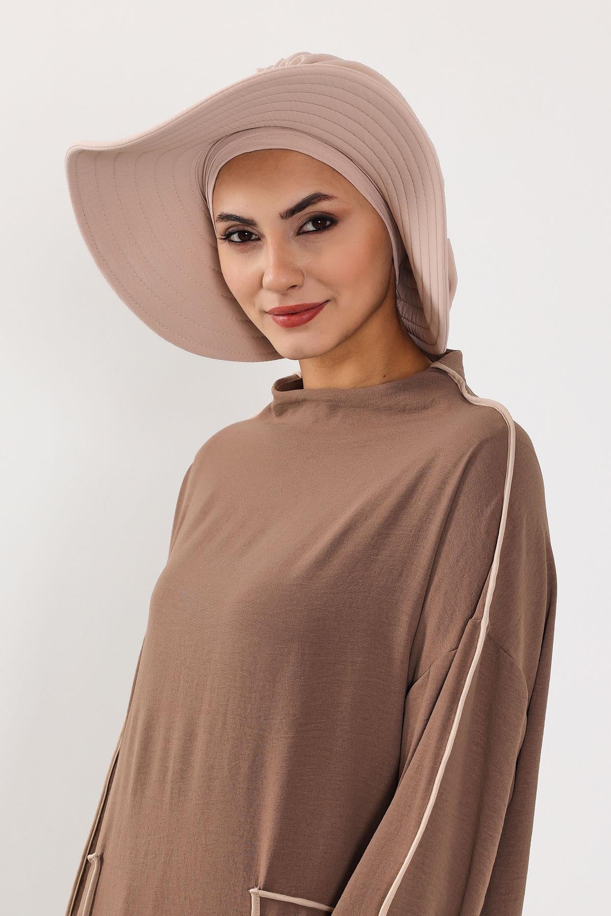 Çıkarılabilir Arkası Fiyonklu Aerobin Şapkalı Bone Türban,S-4A