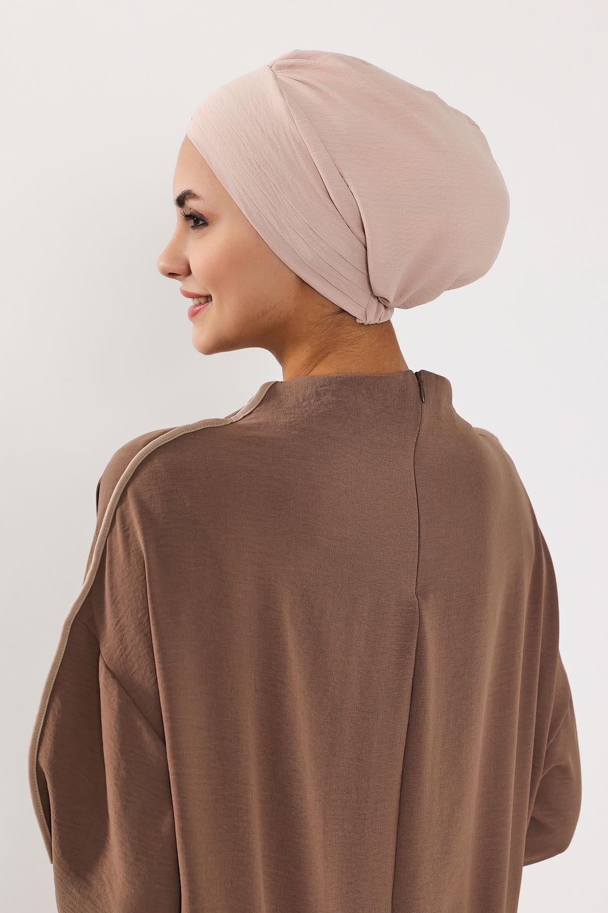 Çıkarılabilir Arkası Fiyonklu Aerobin Şapkalı Bone Türban,S-4A