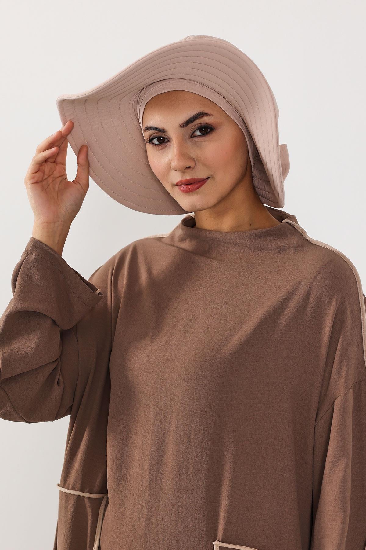 Çıkarılabilir Arkası Fiyonklu Aerobin Şapkalı Bone Türban,S-4A