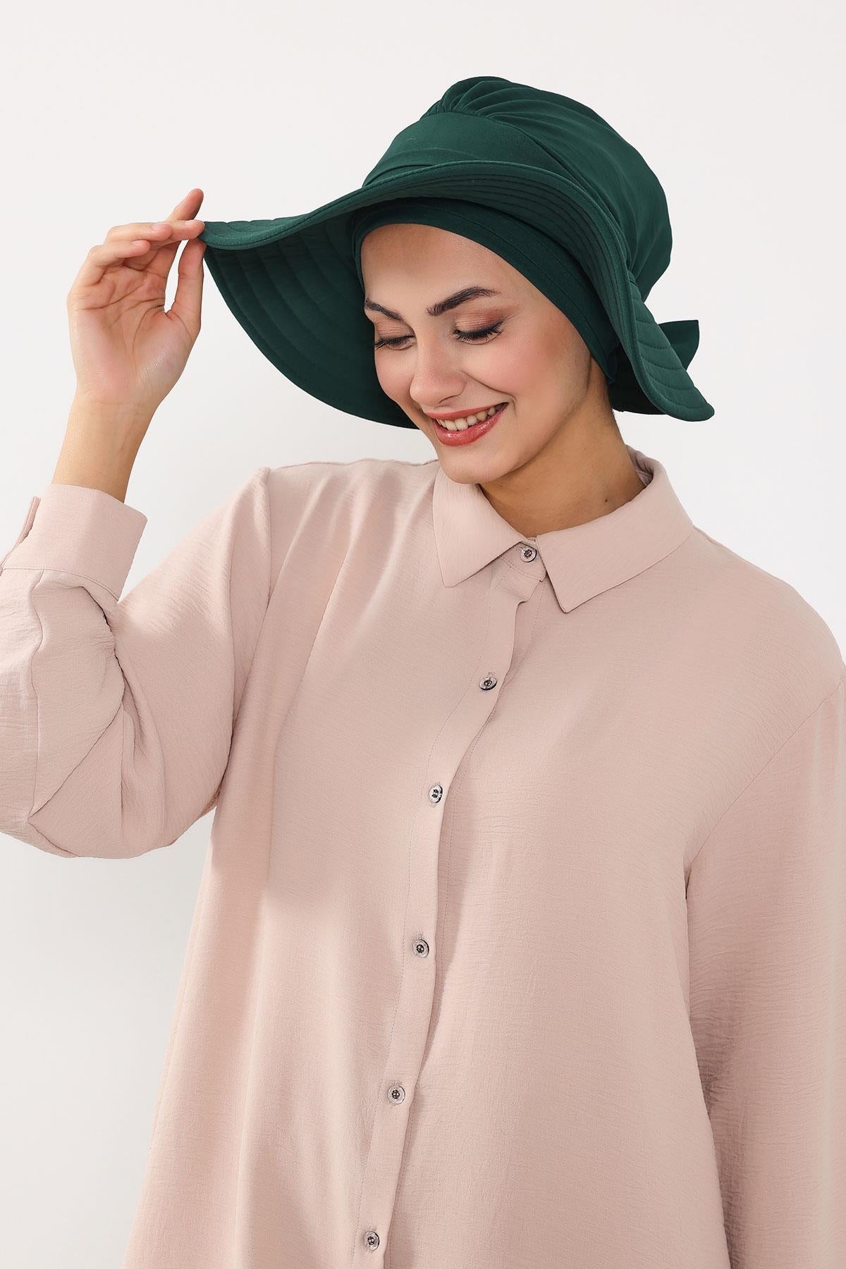 Çıkarılabilir Arkası Fiyonklu Aerobin Şapkalı Bone Türban,S-4A