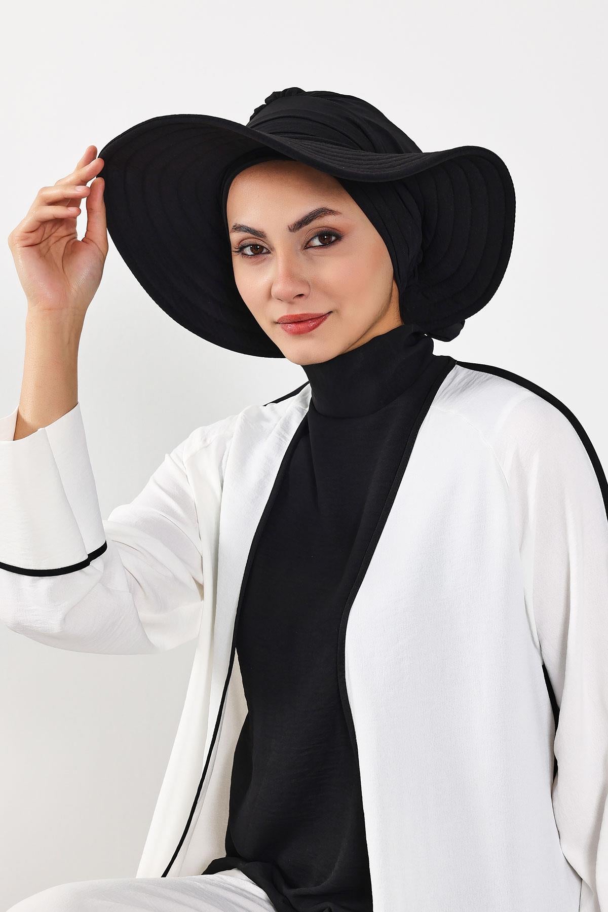 Çıkarılabilir Arkası Fiyonklu Aerobin Şapkalı Bone Türban,S-4A