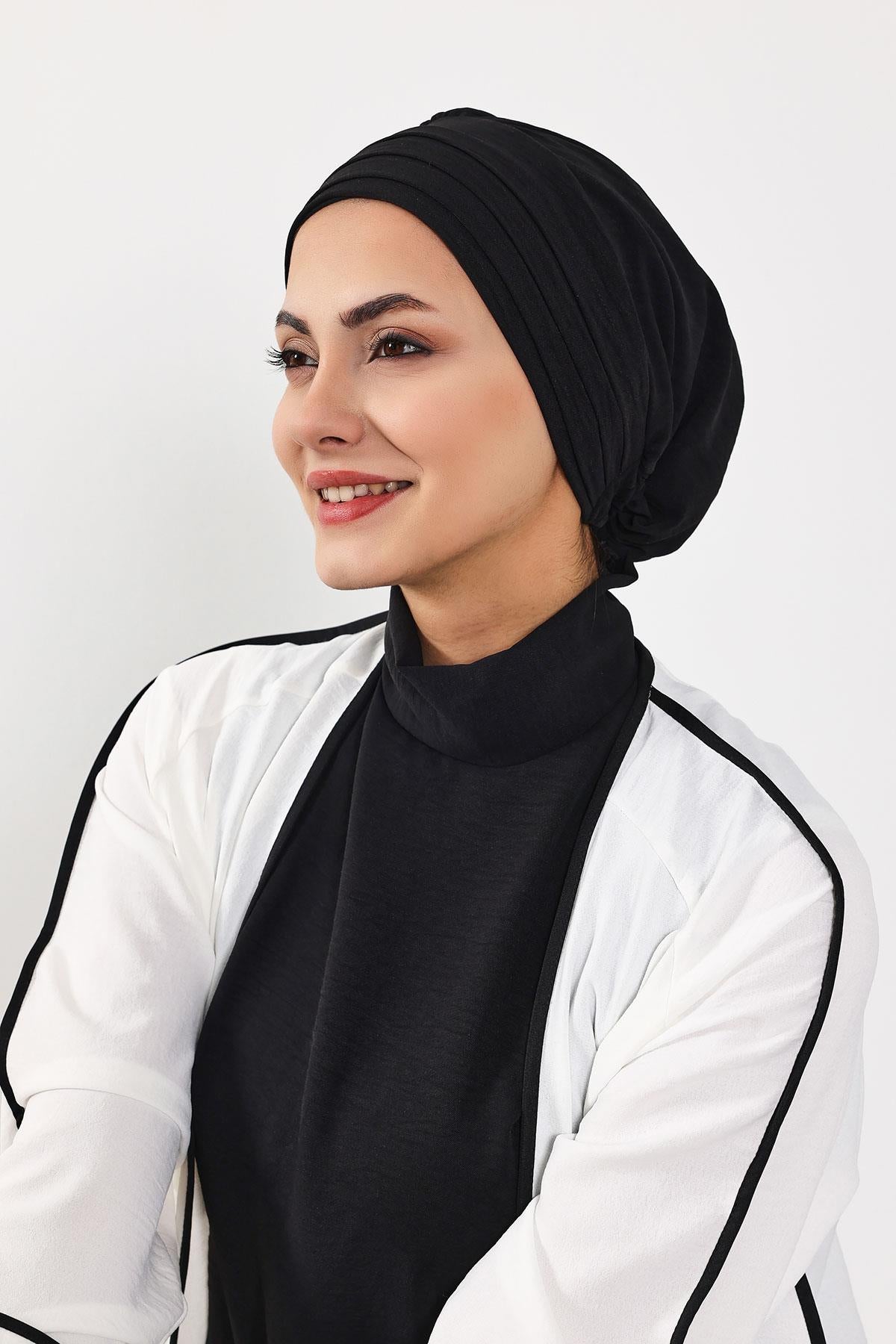 Çıkarılabilir Arkası Fiyonklu Aerobin Şapkalı Bone Türban,S-4A