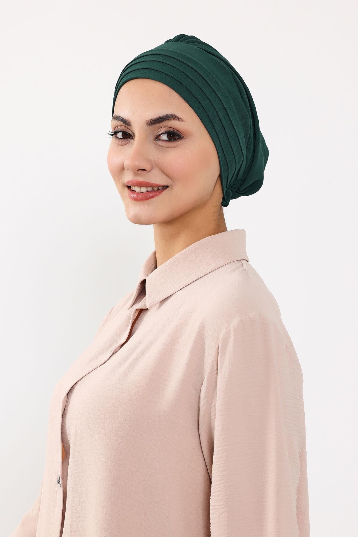 Çıkarılabilir Arkası Fiyonklu Şapkalı Bone Türban,S-4A