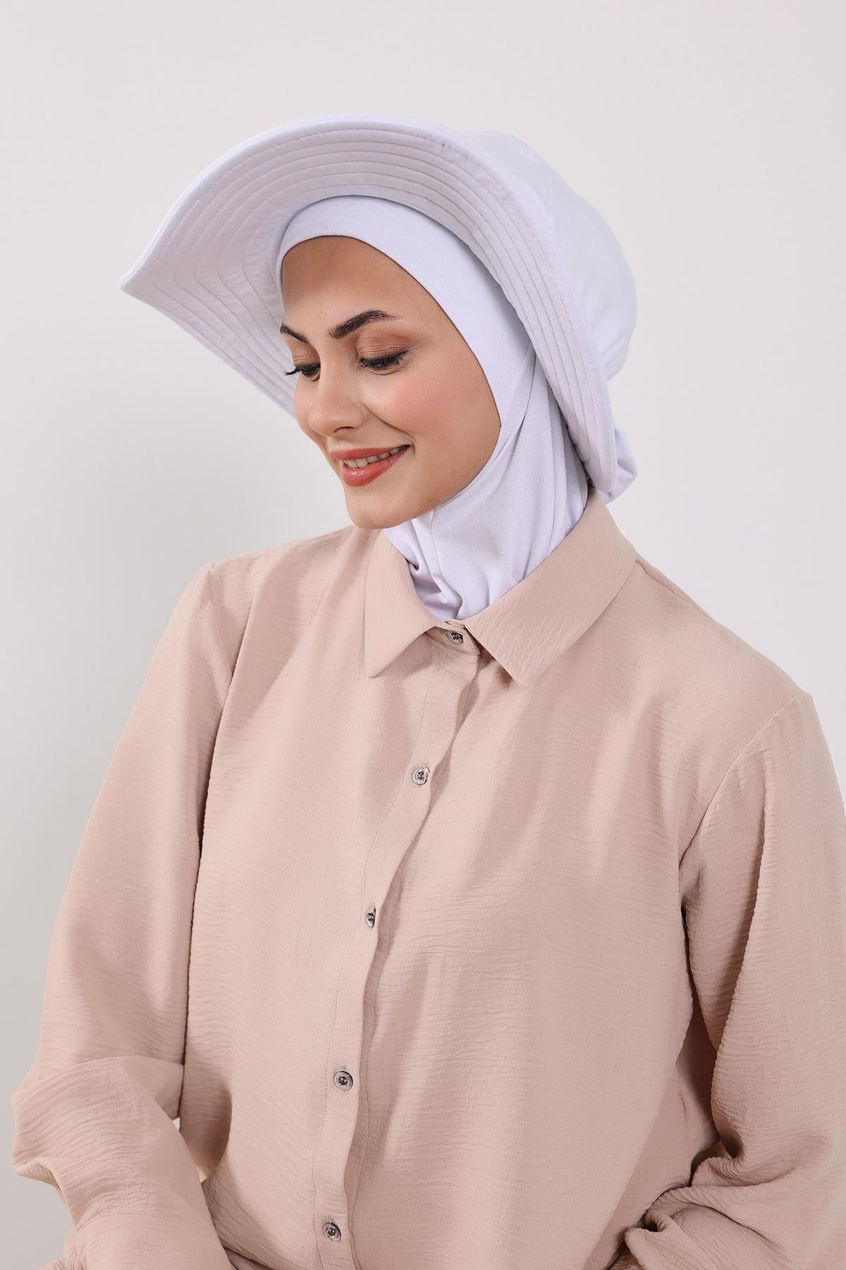 Çıkarılabilir Arkası Fiyonklu Şapkalı Ninja Bone Türban,S-5