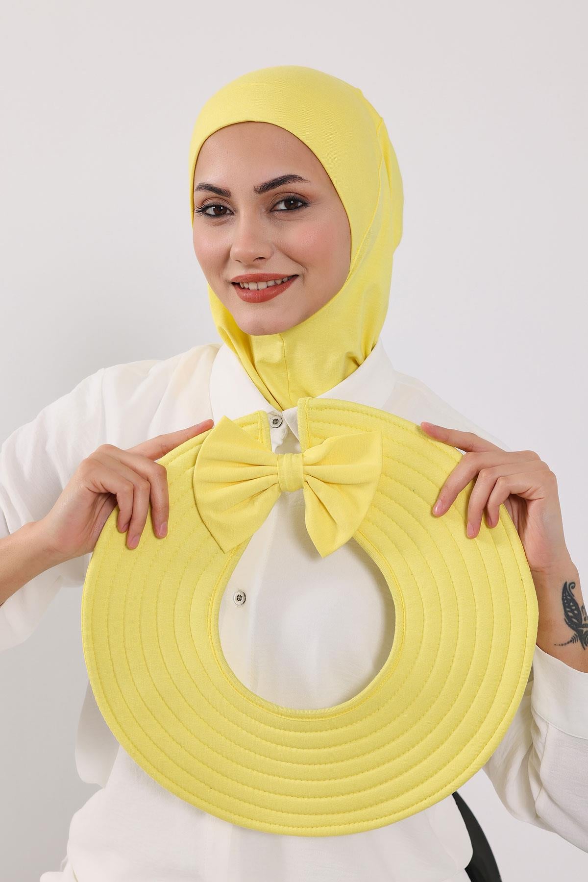 Çıkarılabilir Arkası Fiyonklu Şapkalı Ninja Bone Türban,S-5