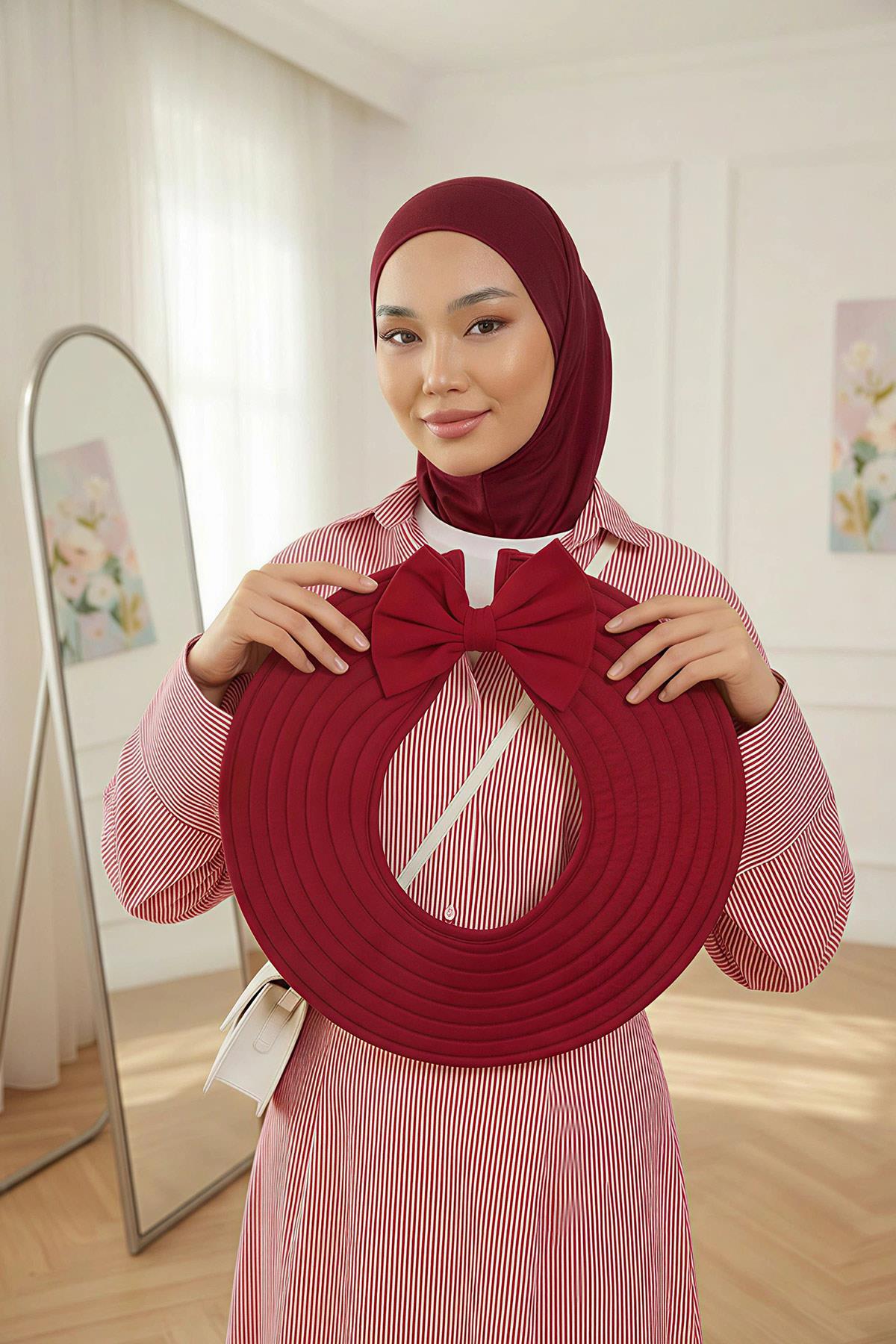Çıkarılabilir Arkası Fiyonklu Şapkalı Ninja Bone Türban,S-5