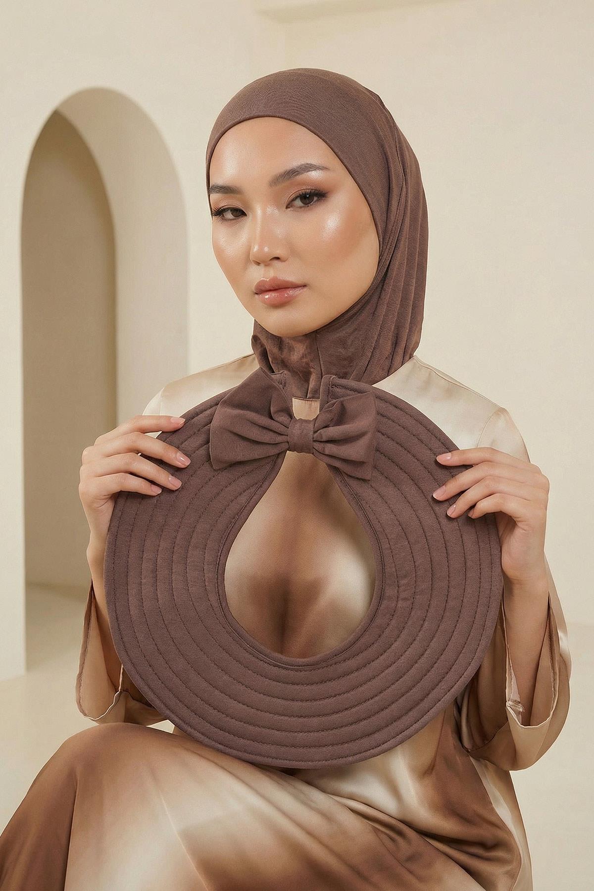 Çıkarılabilir Arkası Fiyonklu Şapkalı Ninja Bone Türban,S-5