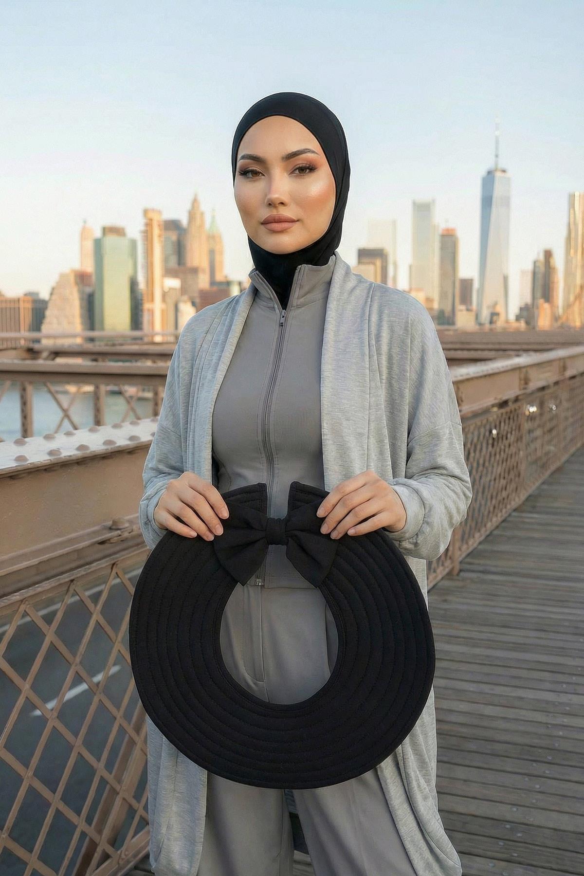 Çıkarılabilir Arkası Fiyonklu Şapkalı Ninja Bone Türban,S-5