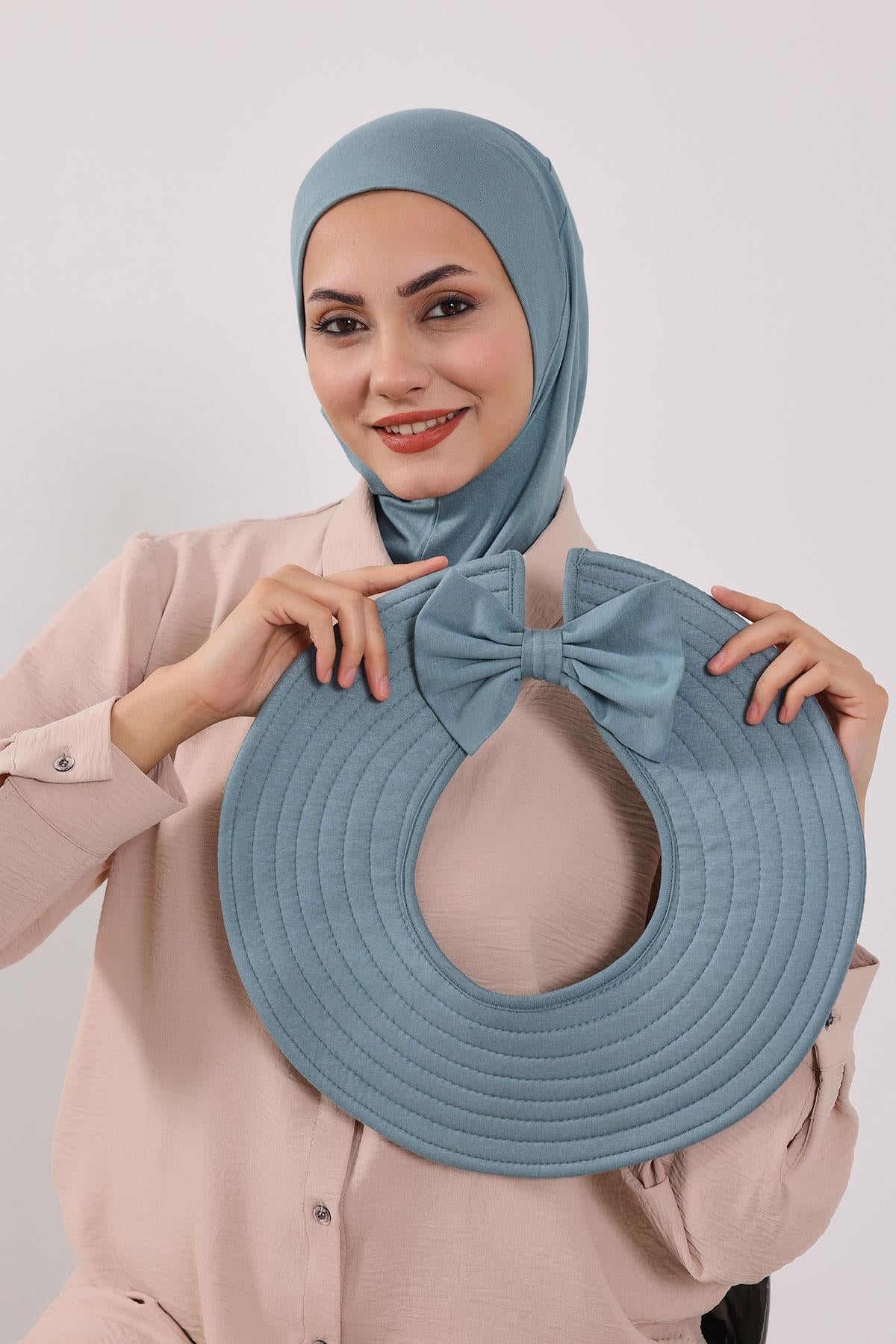 Çıkarılabilir Arkası Fiyonklu Şapkalı Ninja Bone Türban,S-5