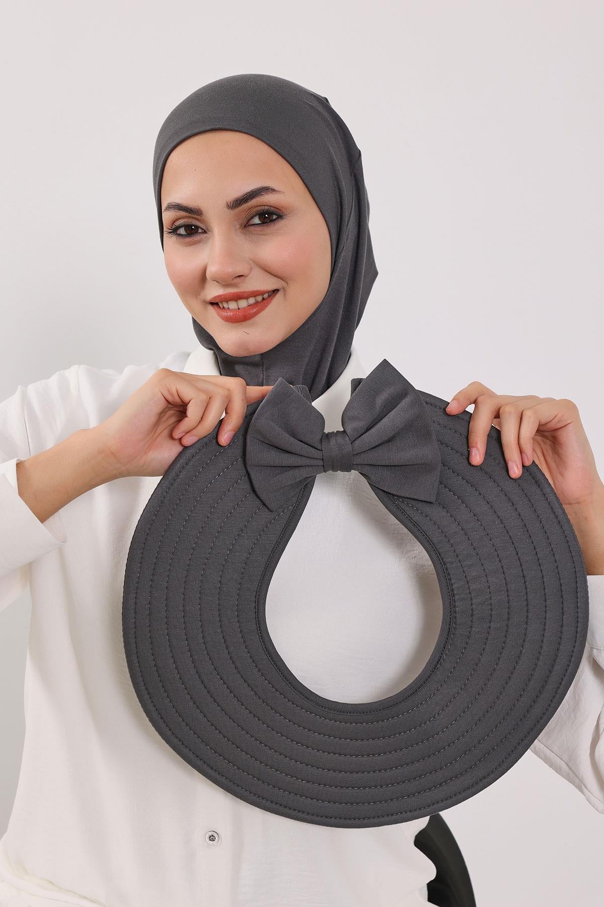 Çıkarılabilir Arkası Fiyonklu Şapkalı Ninja Bone Türban,S-5