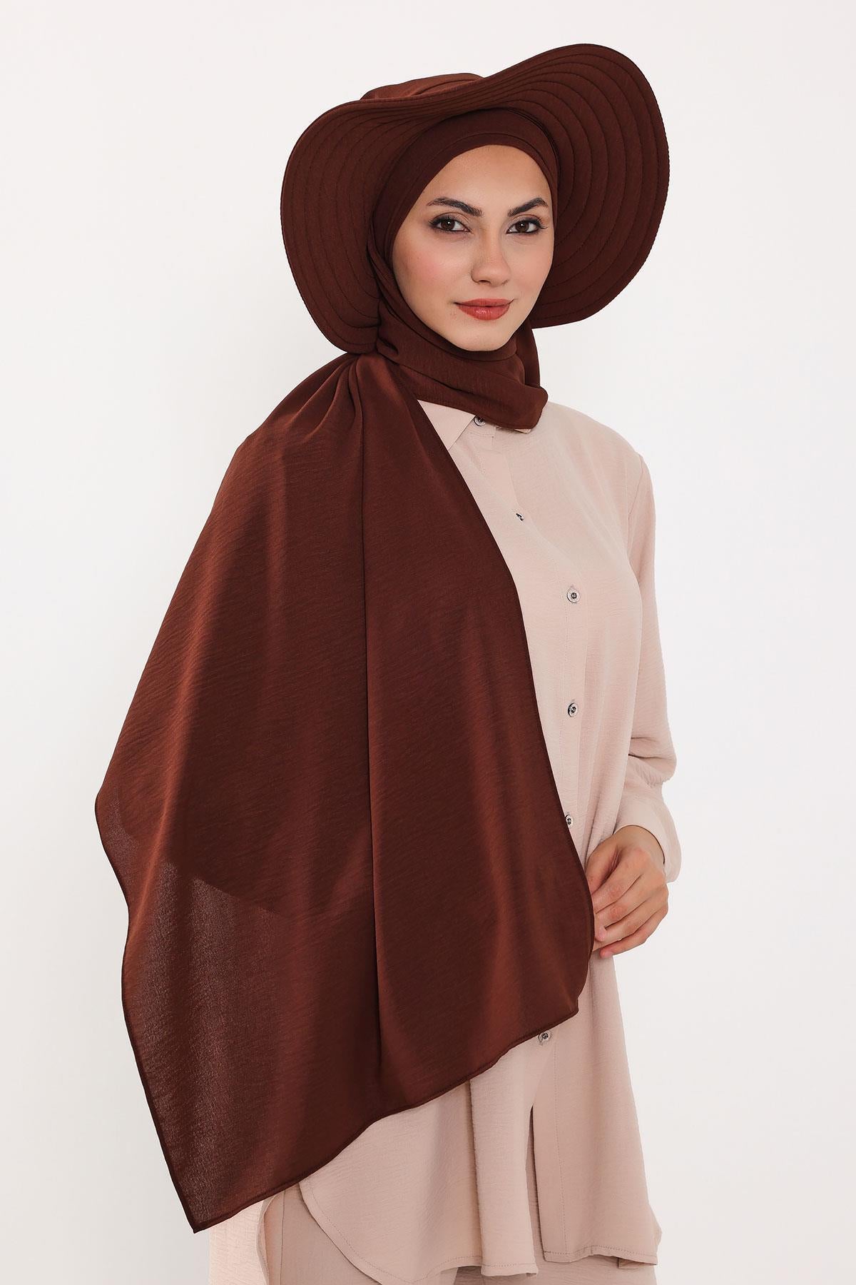 Çıkarılabilir Arkası Fiyonklu Şapkalı Pratik Şal Türban,SS-2A