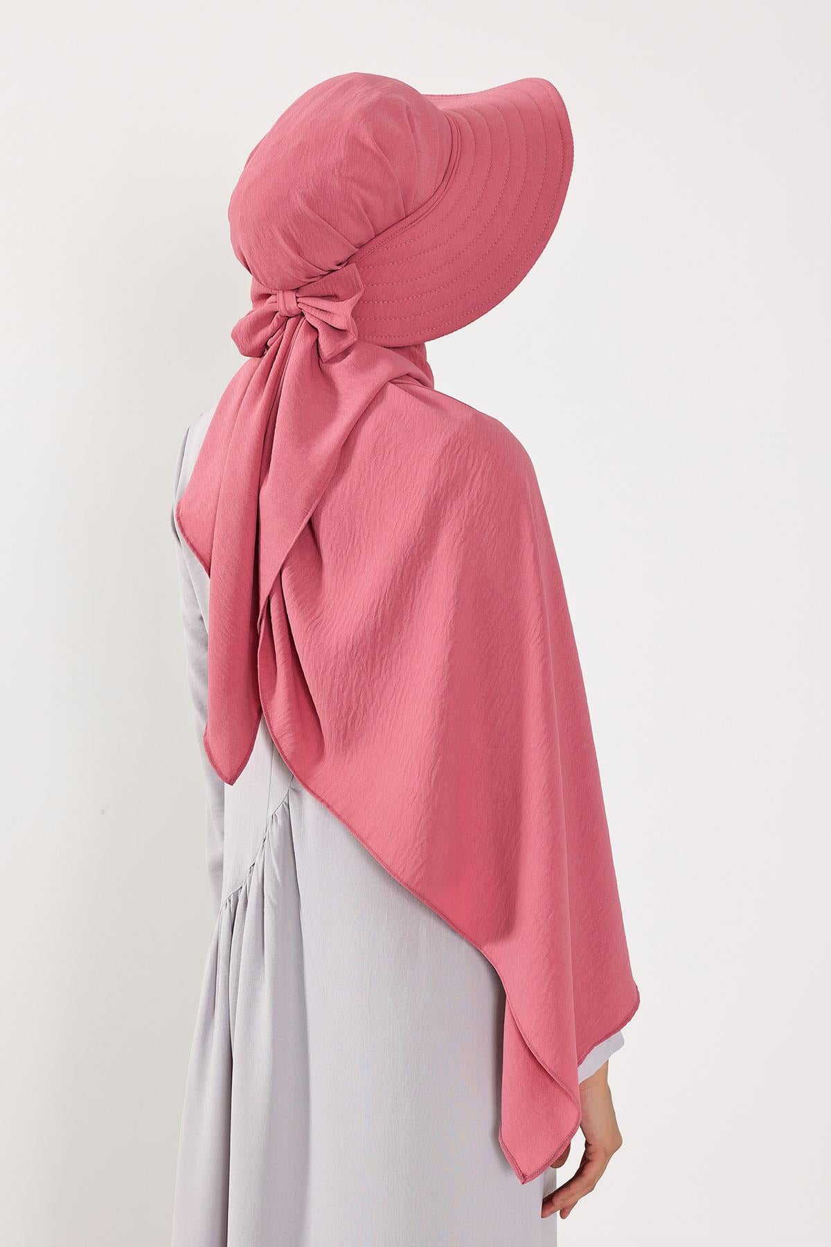 Çıkarılabilir Arkası Fiyonklu Şapkalı Pratik Şal Türban,SS-2A
