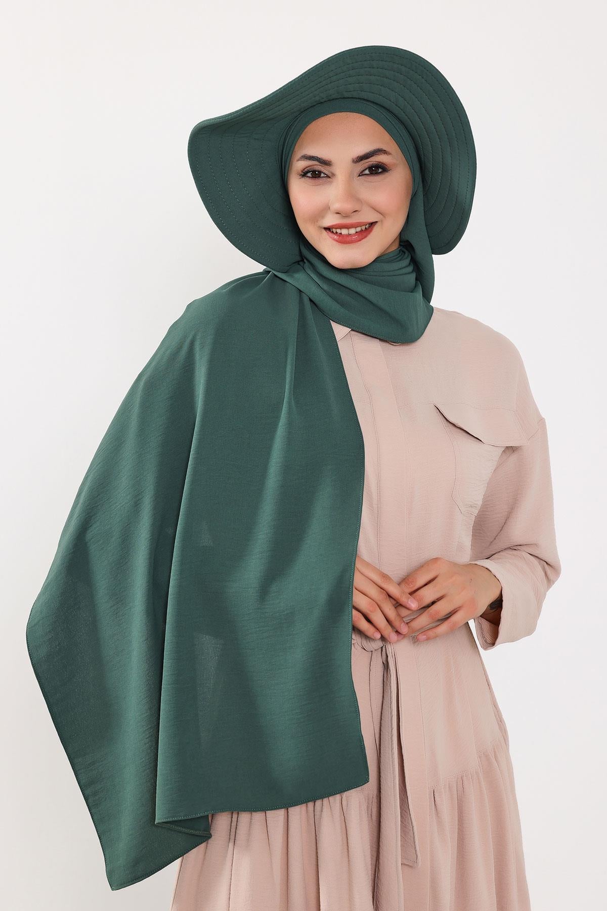 Çıkarılabilir Arkası Fiyonklu Şapkalı Pratik Şal Türban,SS-2A