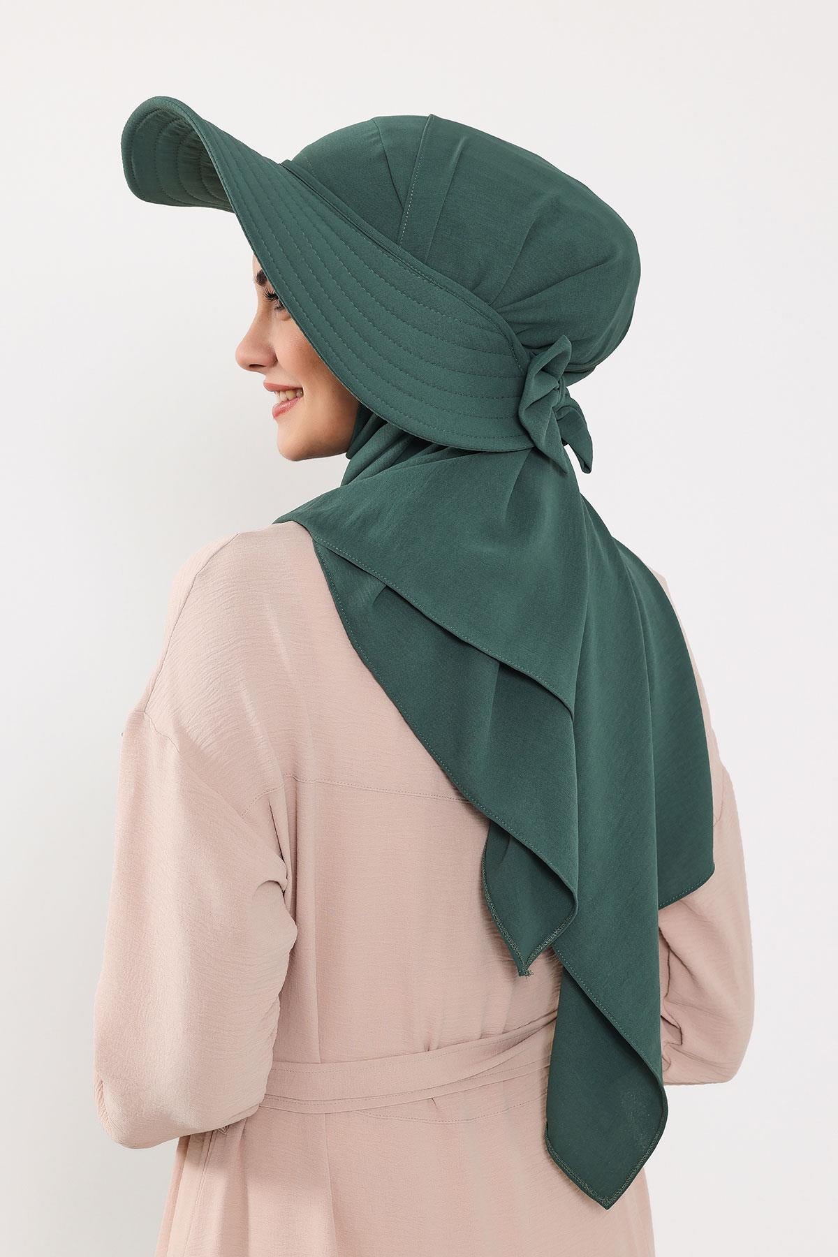 Çıkarılabilir Arkası Fiyonklu Şapkalı Pratik Şal Türban,SS-2A