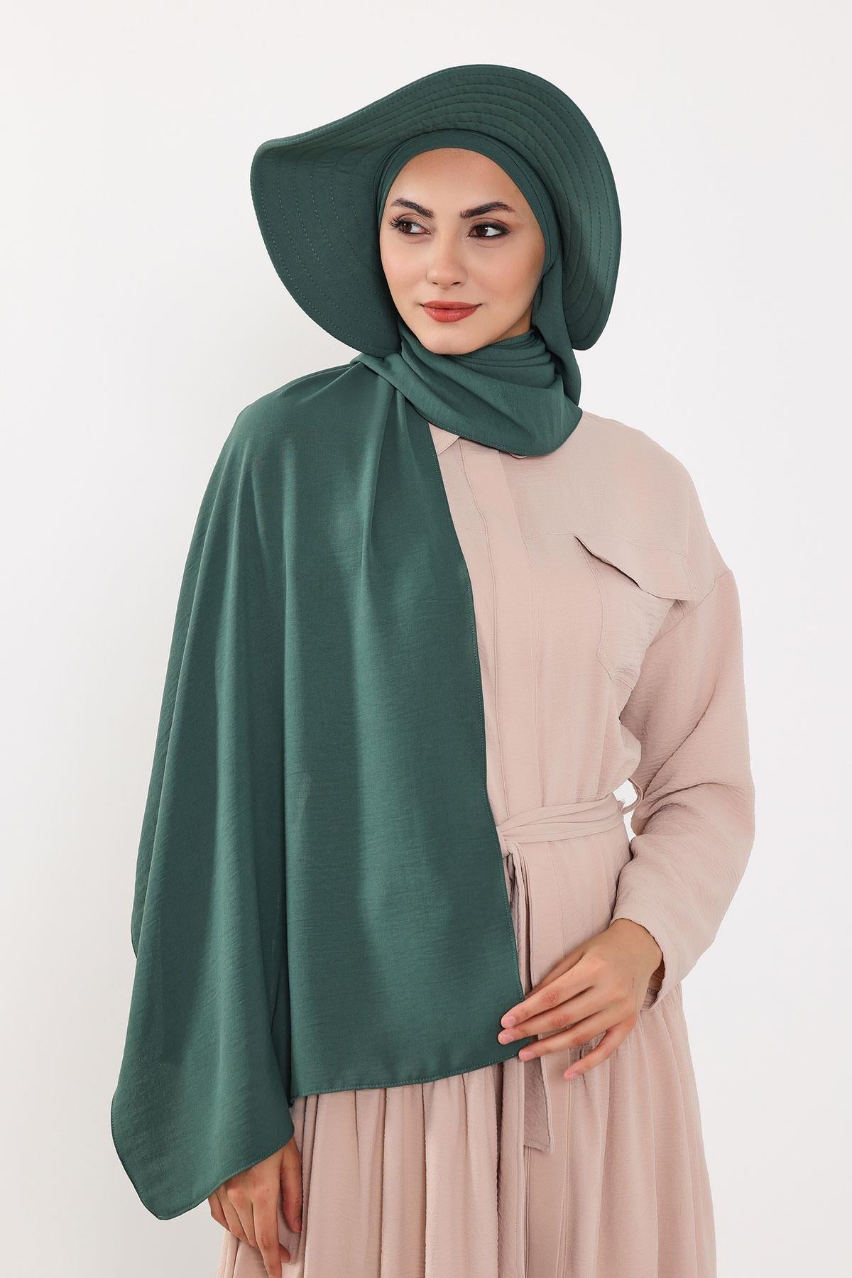 Çıkarılabilir Arkası Fiyonklu Şapkalı Pratik Şal Türban,SS-2A