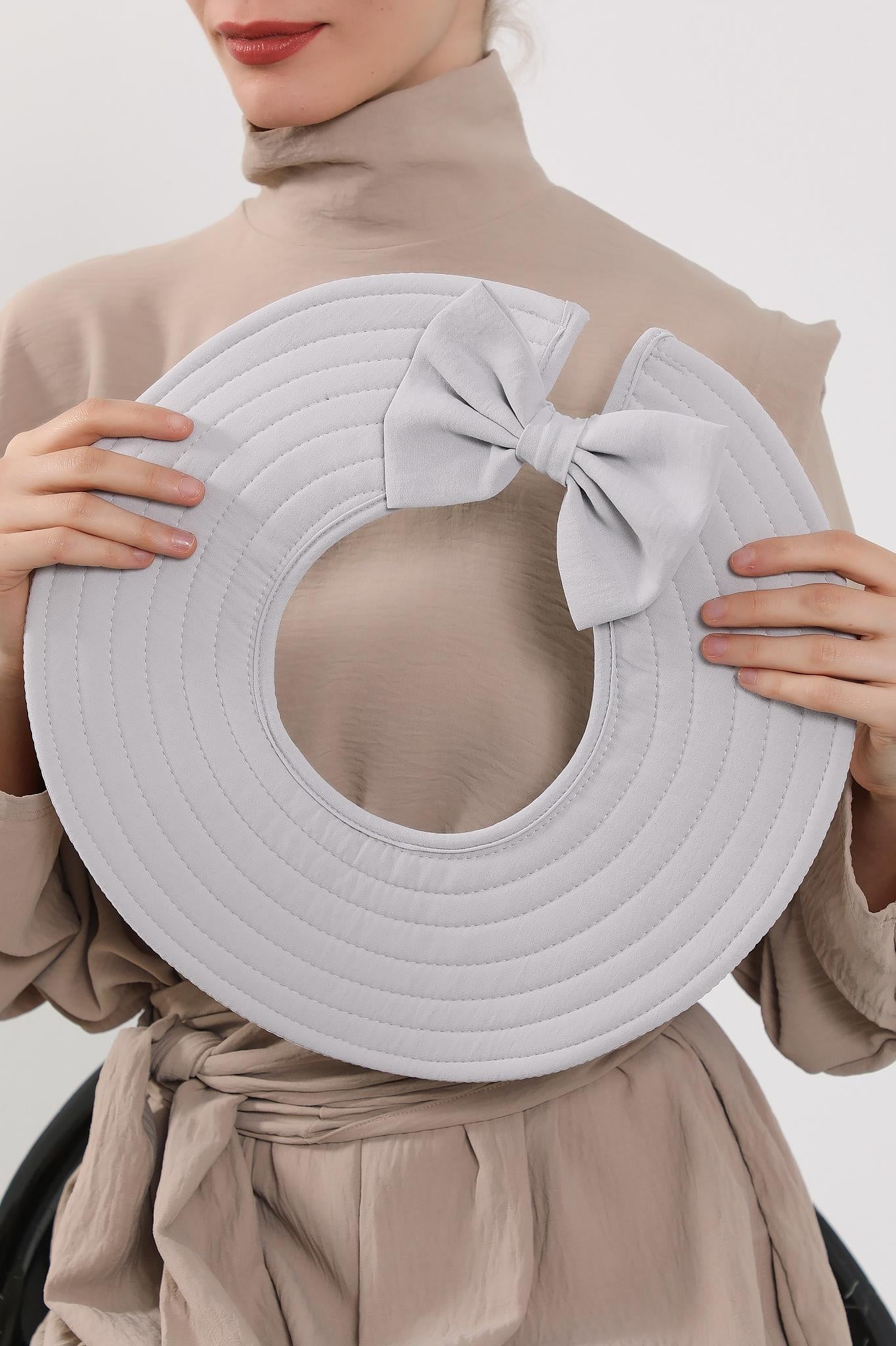 Çıkarılabilir Arkası Fiyonklu Şapkalı Pratik Şal Türban,SS-2A