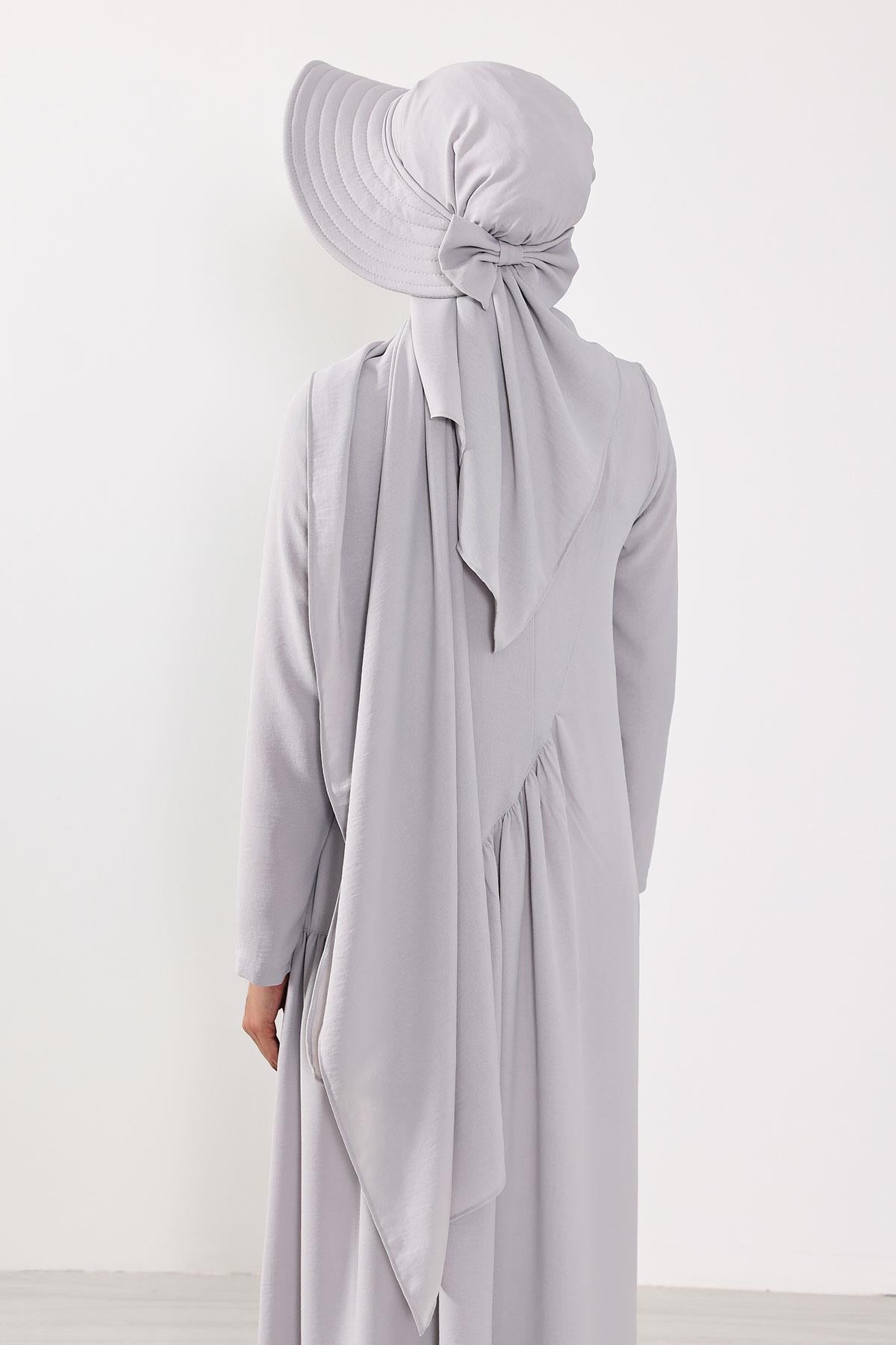 Çıkarılabilir Arkası Fiyonklu Şapkalı Pratik Şal Türban,SS-2A