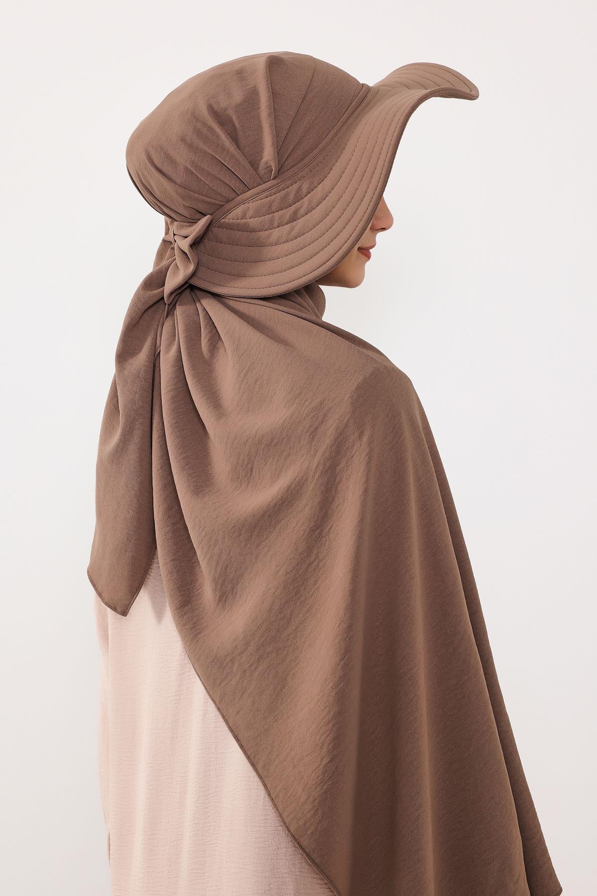 Çıkarılabilir Arkası Fiyonklu Şapkalı Pratik Şal Türban,SS-2A