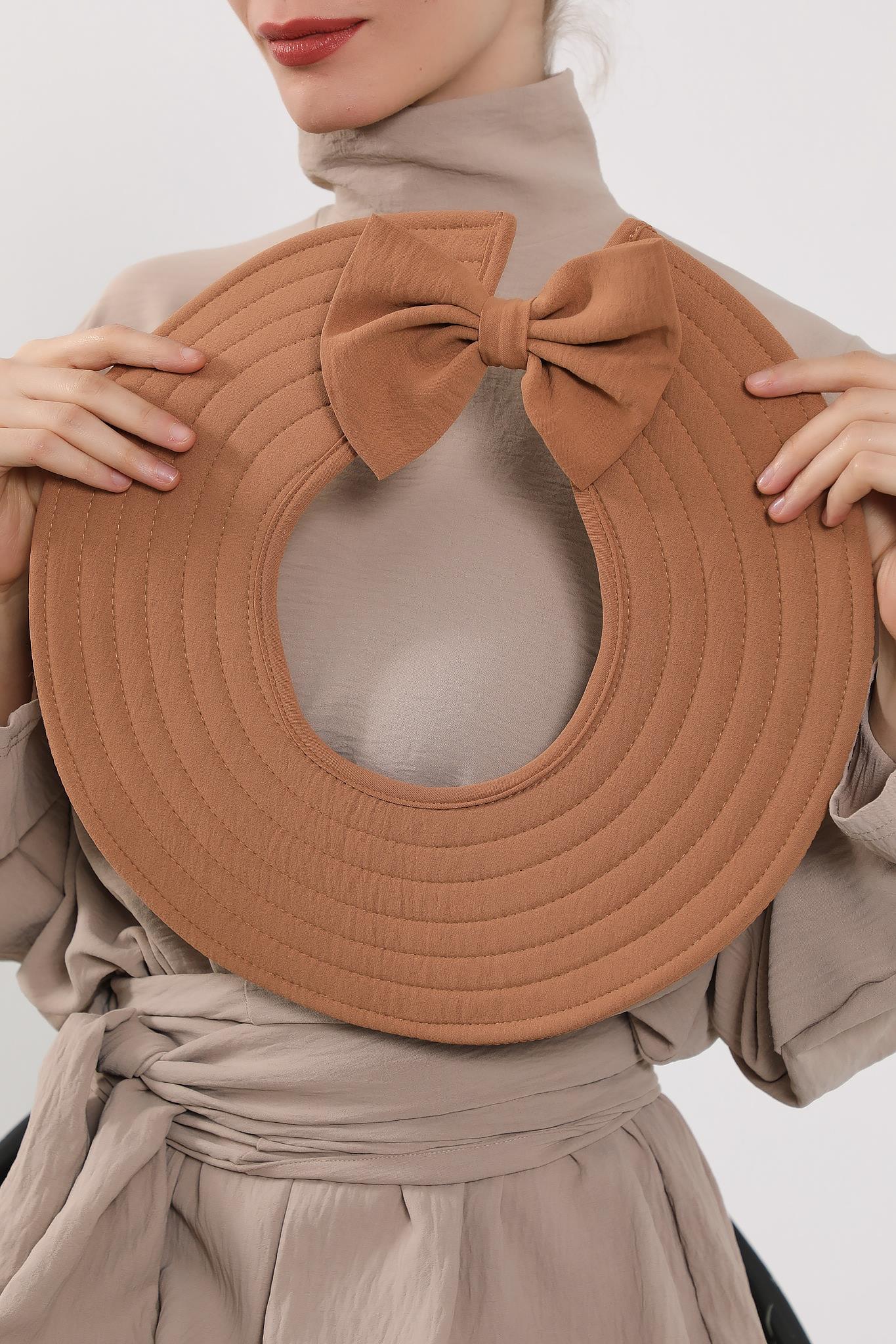 Çıkarılabilir Arkası Fiyonklu Şapkalı Pratik Şal Türban,SS-2A