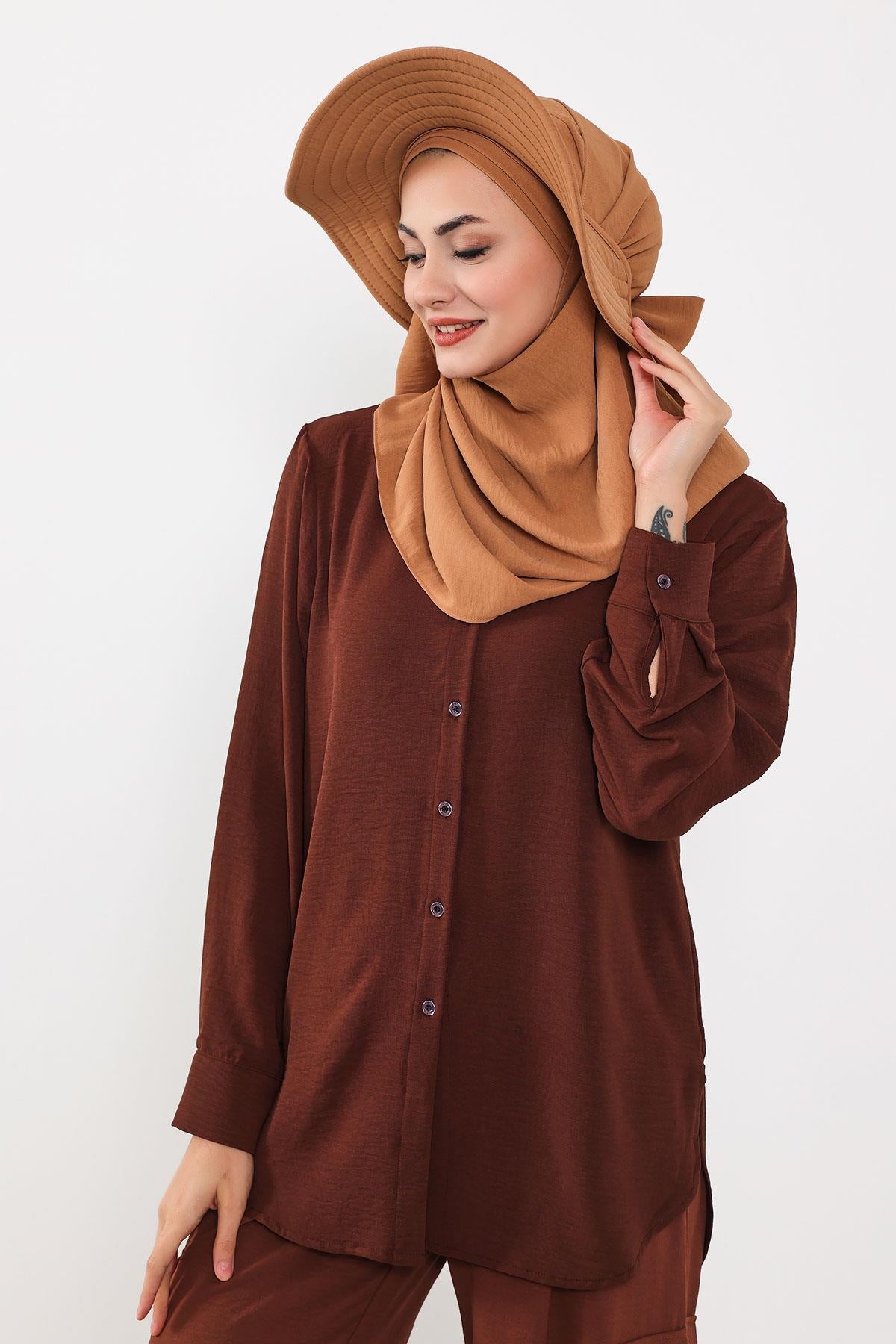 Çıkarılabilir Arkası Fiyonklu Şapkalı Pratik Şal Türban,SS-2A