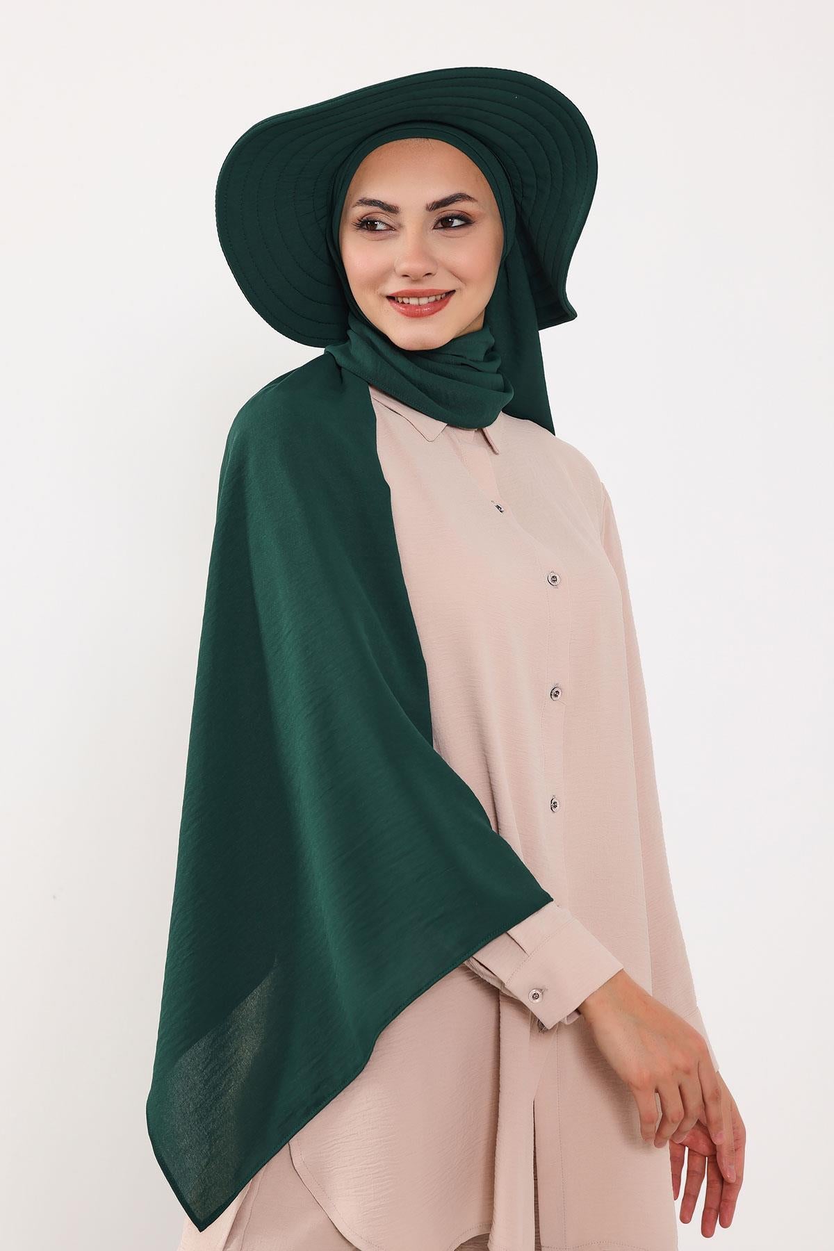 Çıkarılabilir Arkası Fiyonklu Şapkalı Pratik Şal Türban,SS-2A