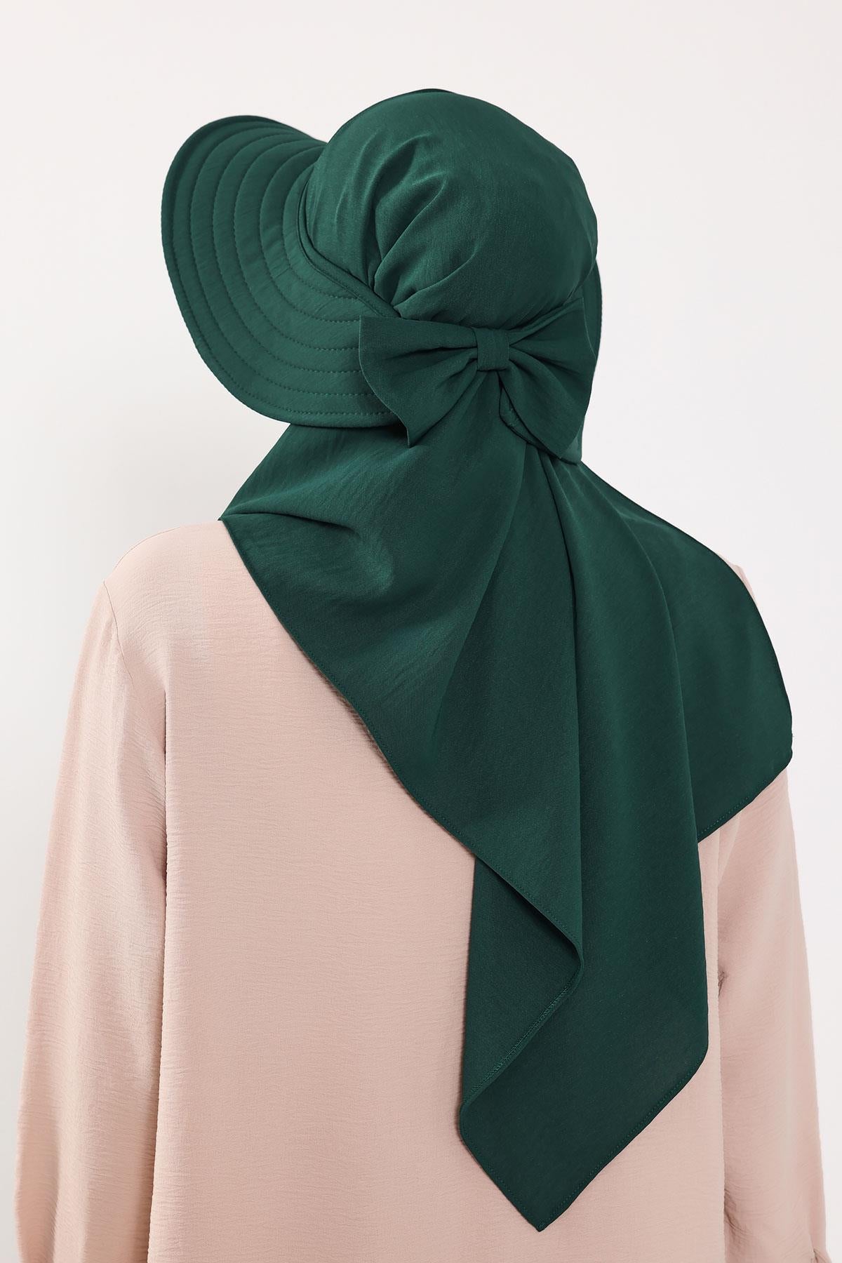 Çıkarılabilir Arkası Fiyonklu Şapkalı Pratik Şal Türban,SS-2A