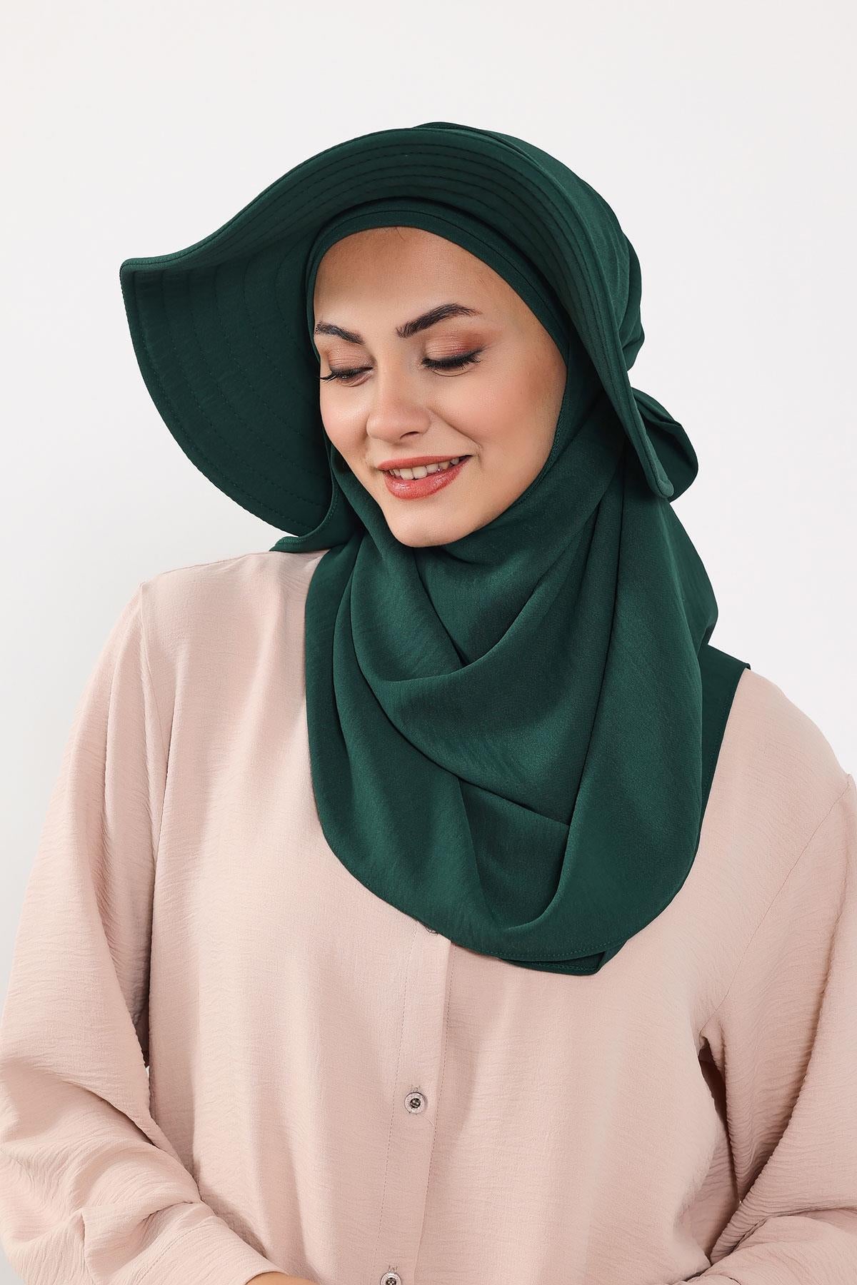 Çıkarılabilir Arkası Fiyonklu Şapkalı Pratik Şal Türban,SS-2A