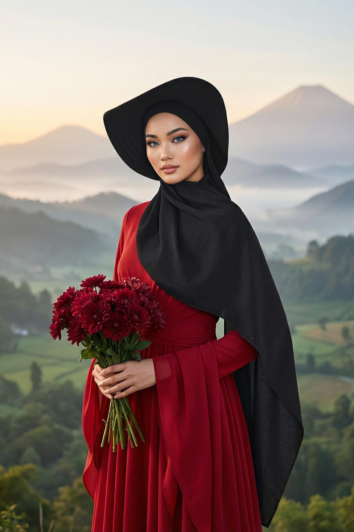 Çıkarılabilir Arkası Fiyonklu Şapkalı Pratik Şal Türban,SS-2A