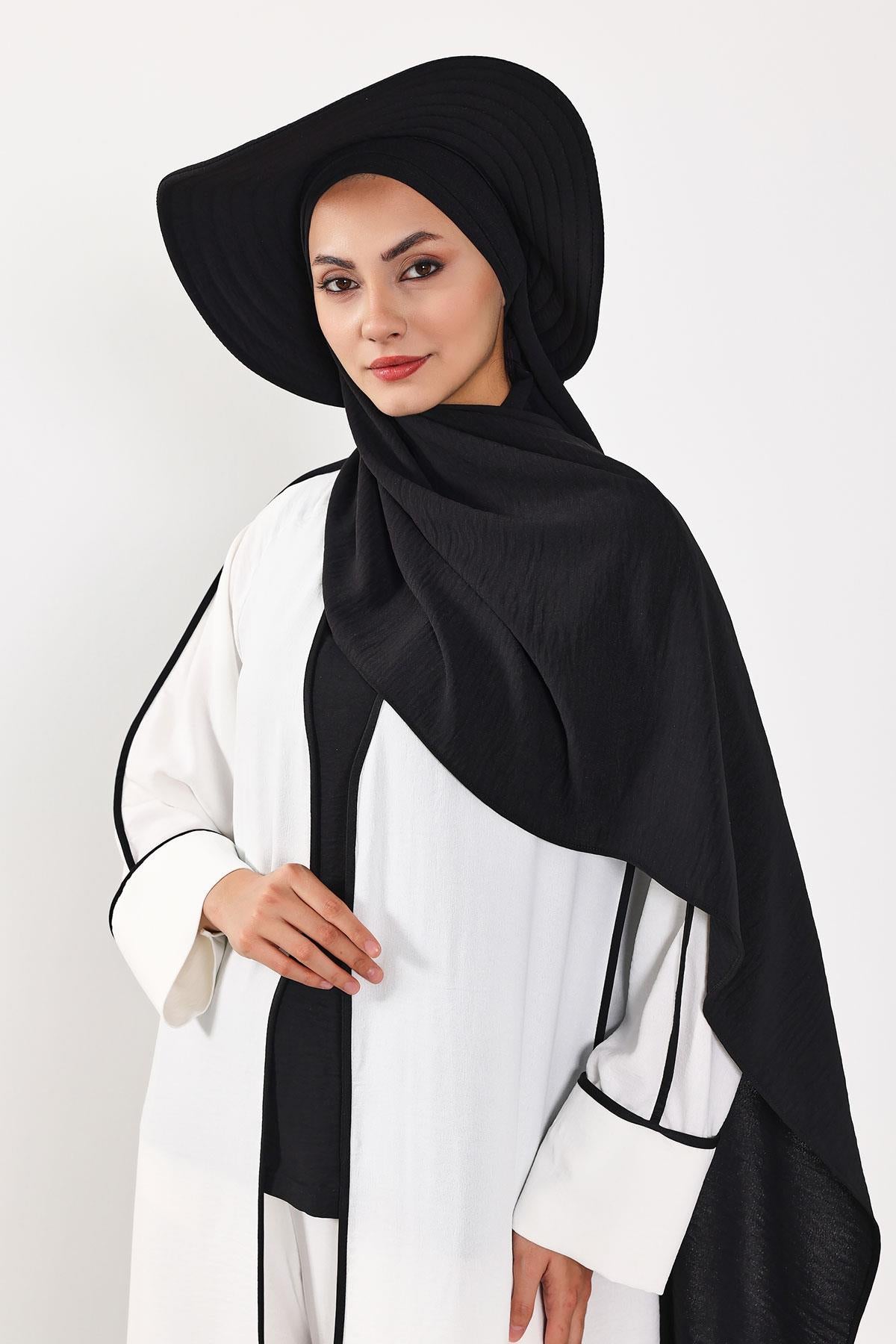 Çıkarılabilir Arkası Fiyonklu Şapkalı Pratik Şal Türban,SS-2A