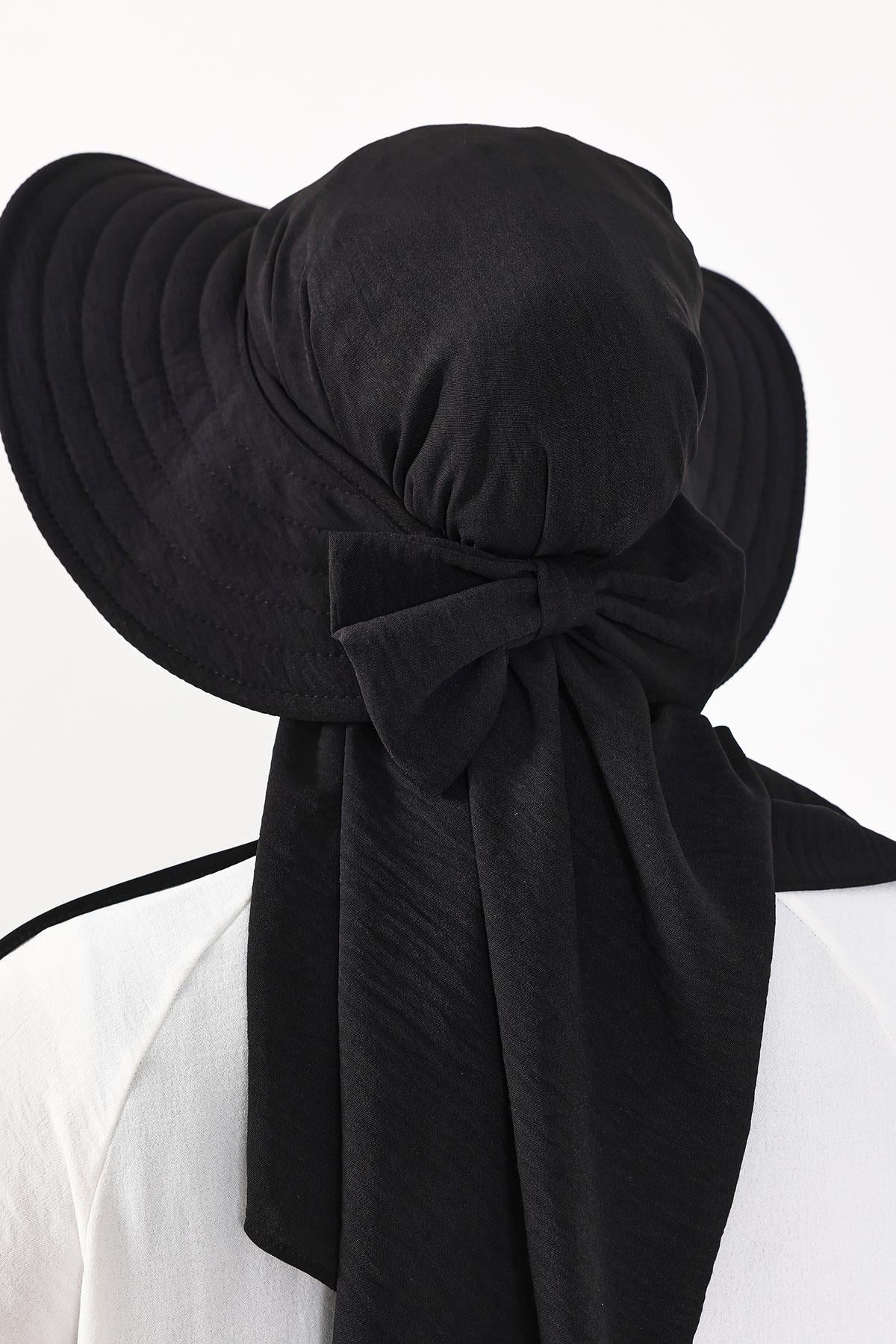 Çıkarılabilir Arkası Fiyonklu Şapkalı Pratik Şal Türban,SS-2A