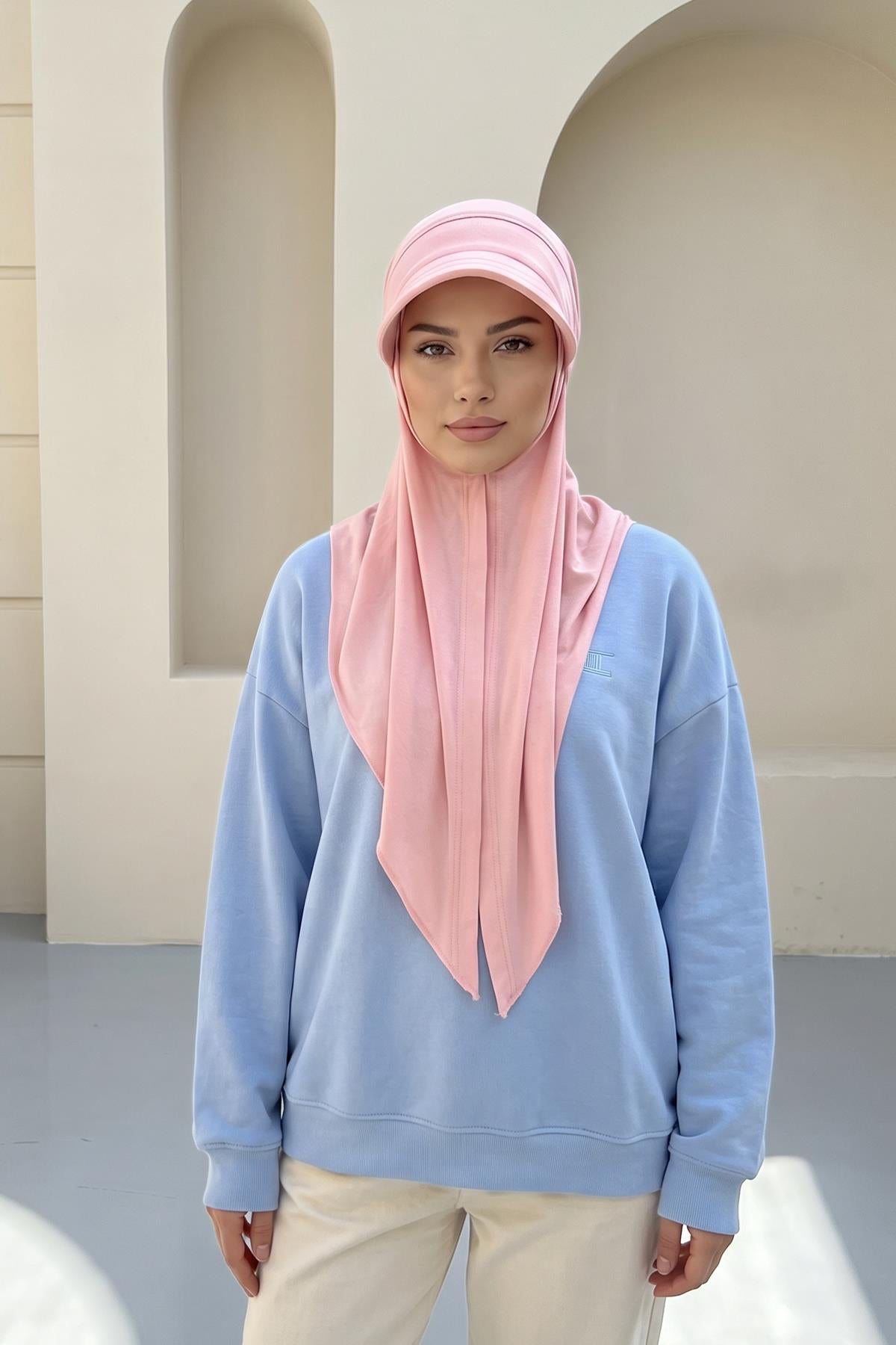 Çıkarılabilir, Ayarlanabilir Siperlikli Kaymaz Pratik Penye Şal,SPS-2