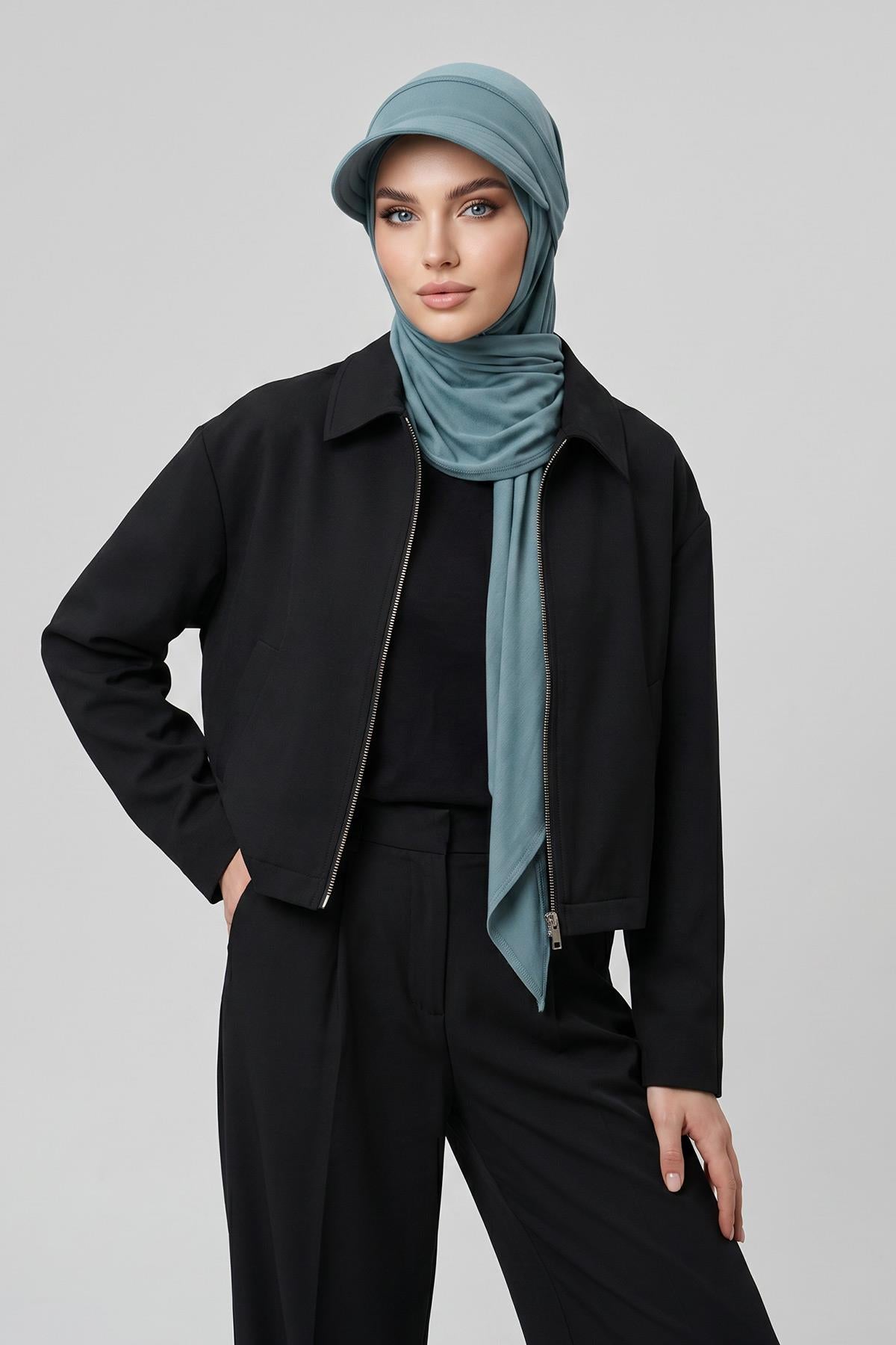 Çıkarılabilir, Ayarlanabilir Siperlikli Kaymaz Pratik Penye Şal,SPS-2