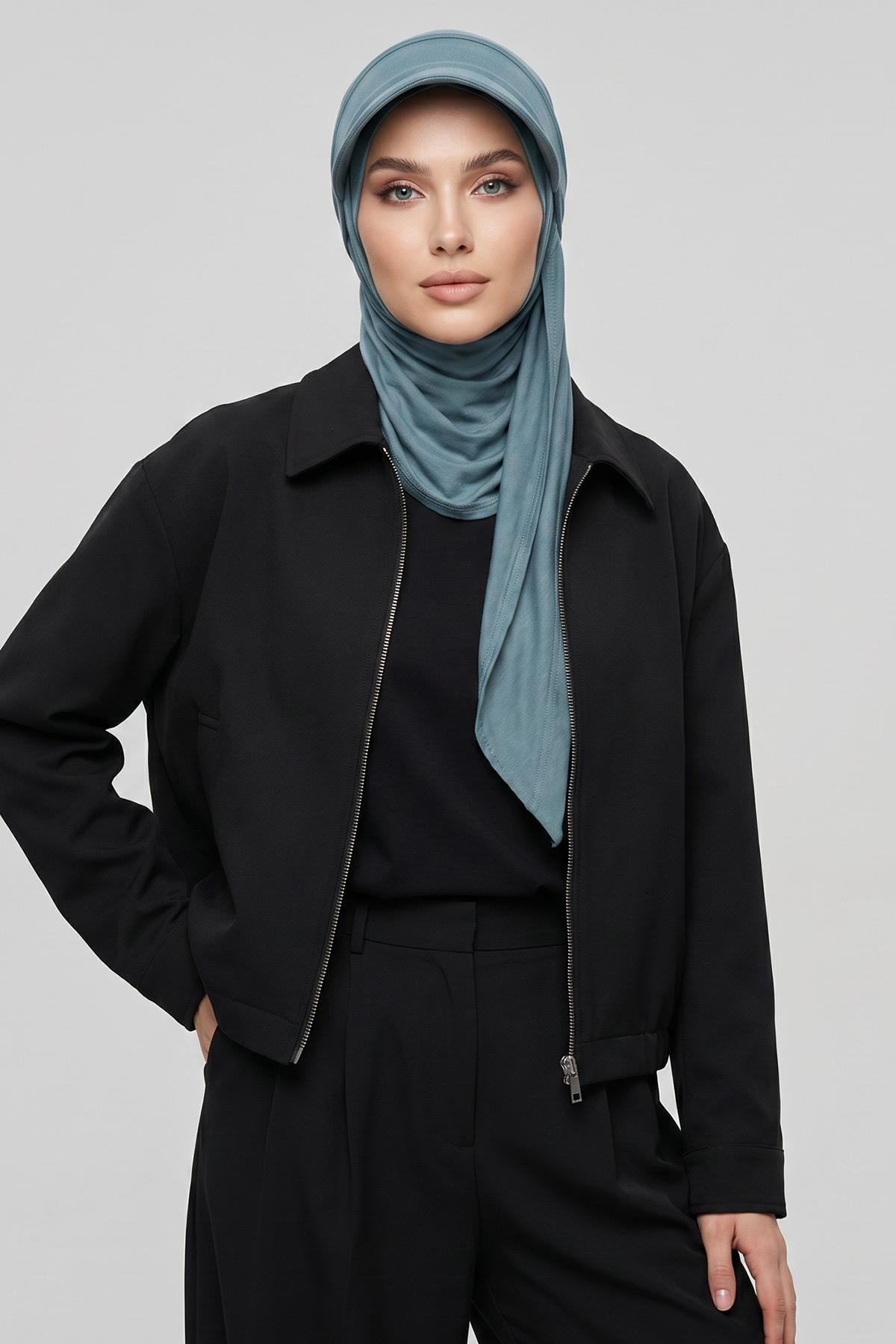Çıkarılabilir, Ayarlanabilir Siperlikli Kaymaz Pratik Penye Şal,SPS-2