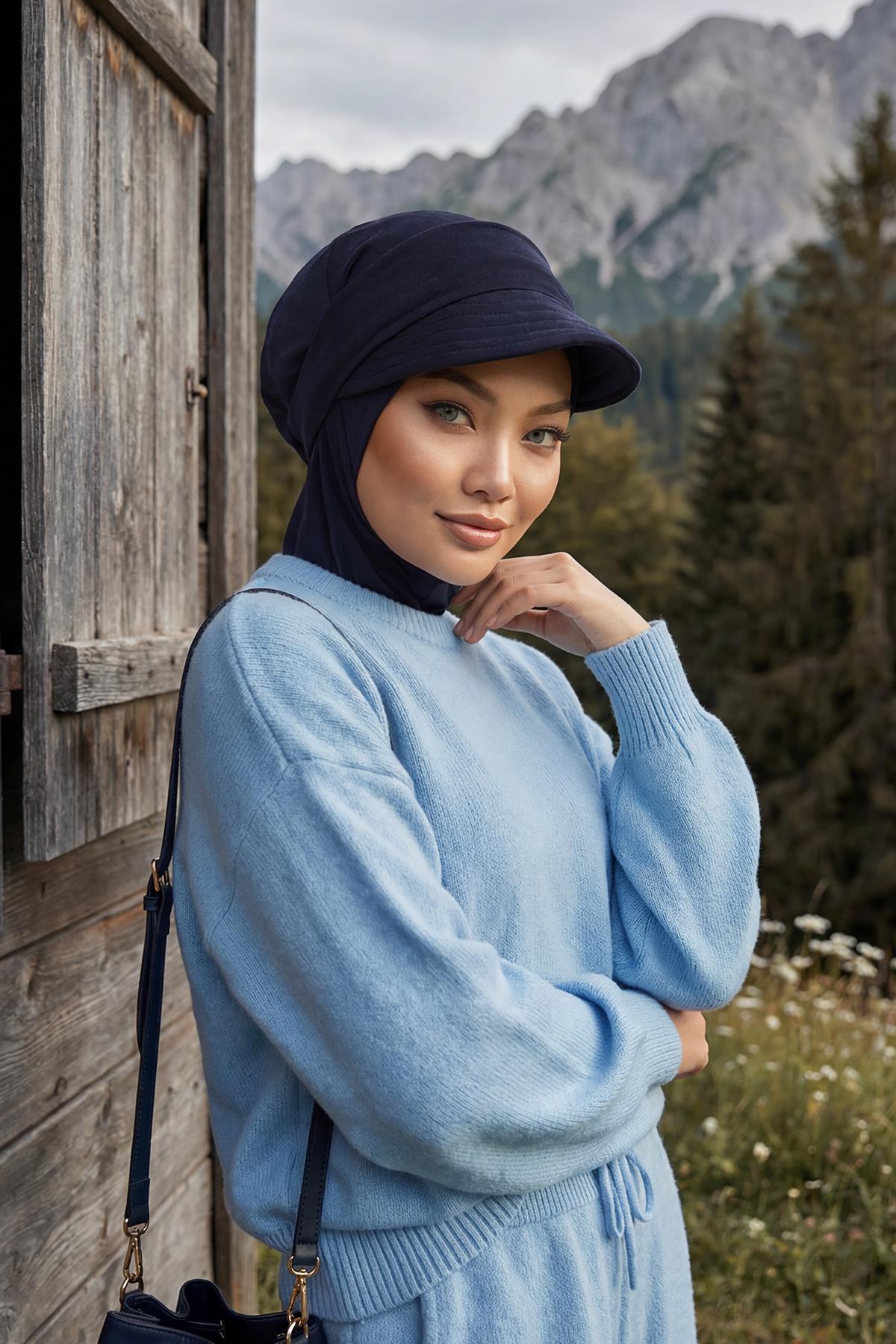 Çıkarılabilir Siperlikli Tesettür Bone,B-82