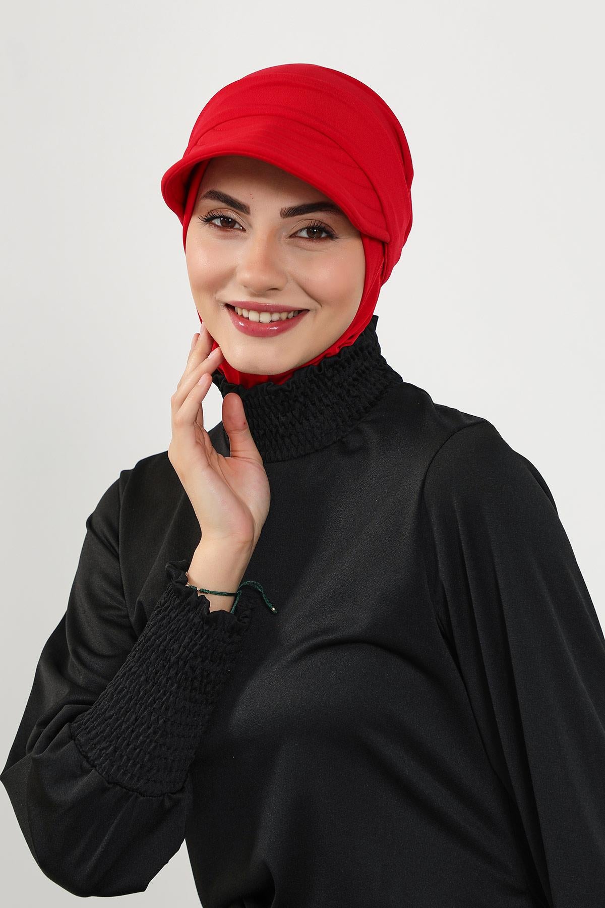 Çıkarılabilir Siperlikli Tesettür (Deniz,Havuz) Yüzücü Bonesi,B-82SN
