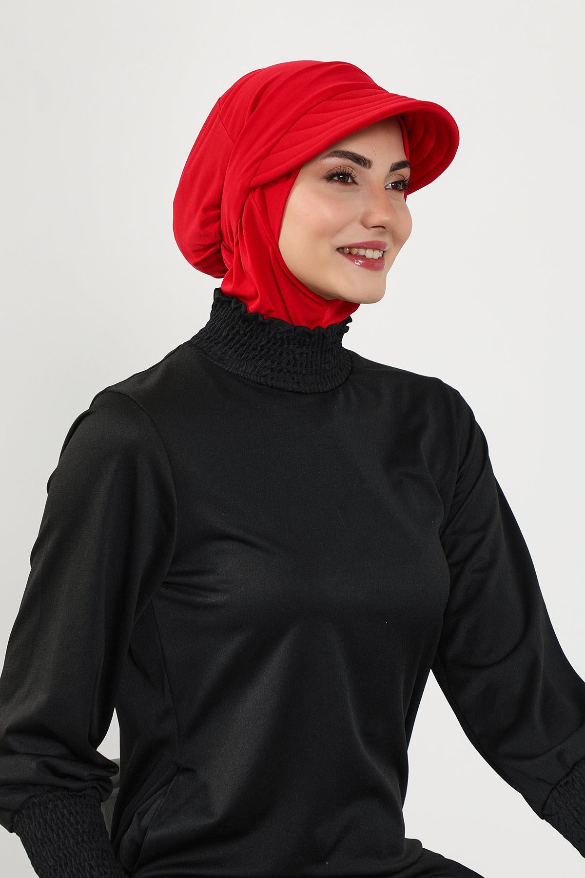 Çıkarılabilir Siperlikli Tesettür (Deniz,Havuz) Yüzücü Bonesi,B-82SN