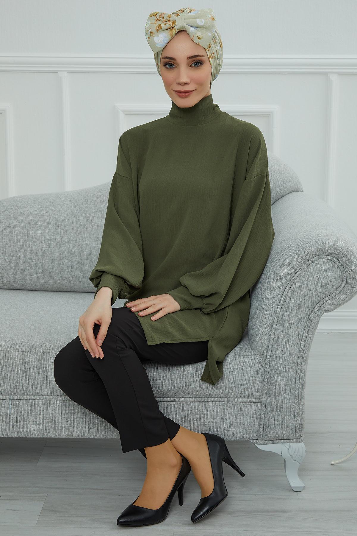 Desenli Dev Fiyonklu Bone,B-11YD