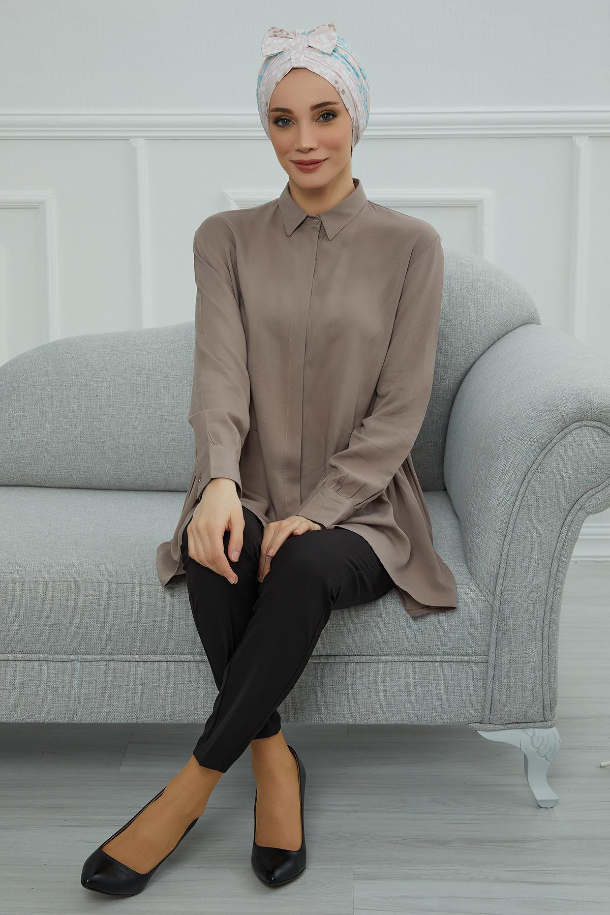 Desenli Önden Fiyonklu Bone,B-7YD