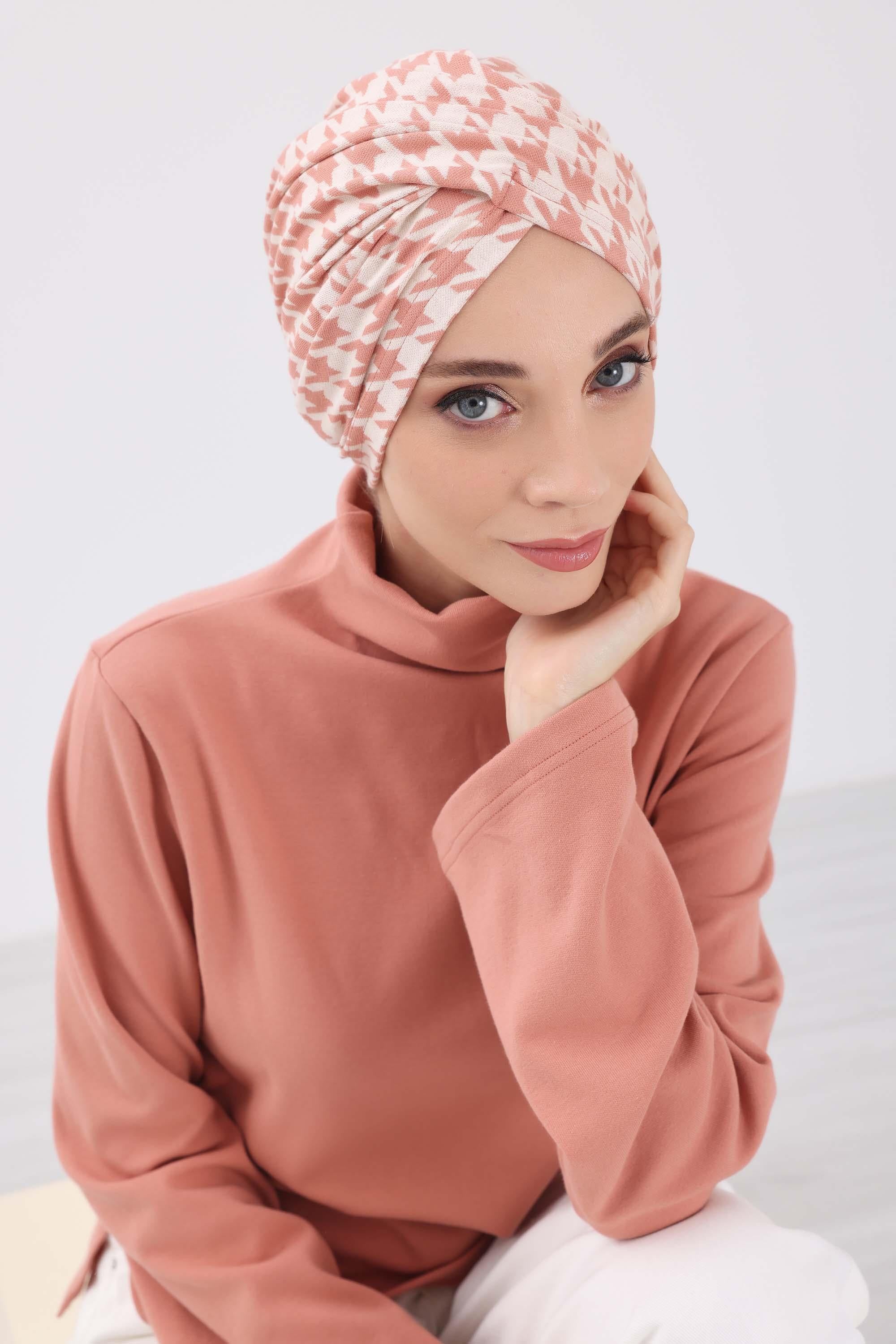 Desenli Tesettür Bone,B-9DIV