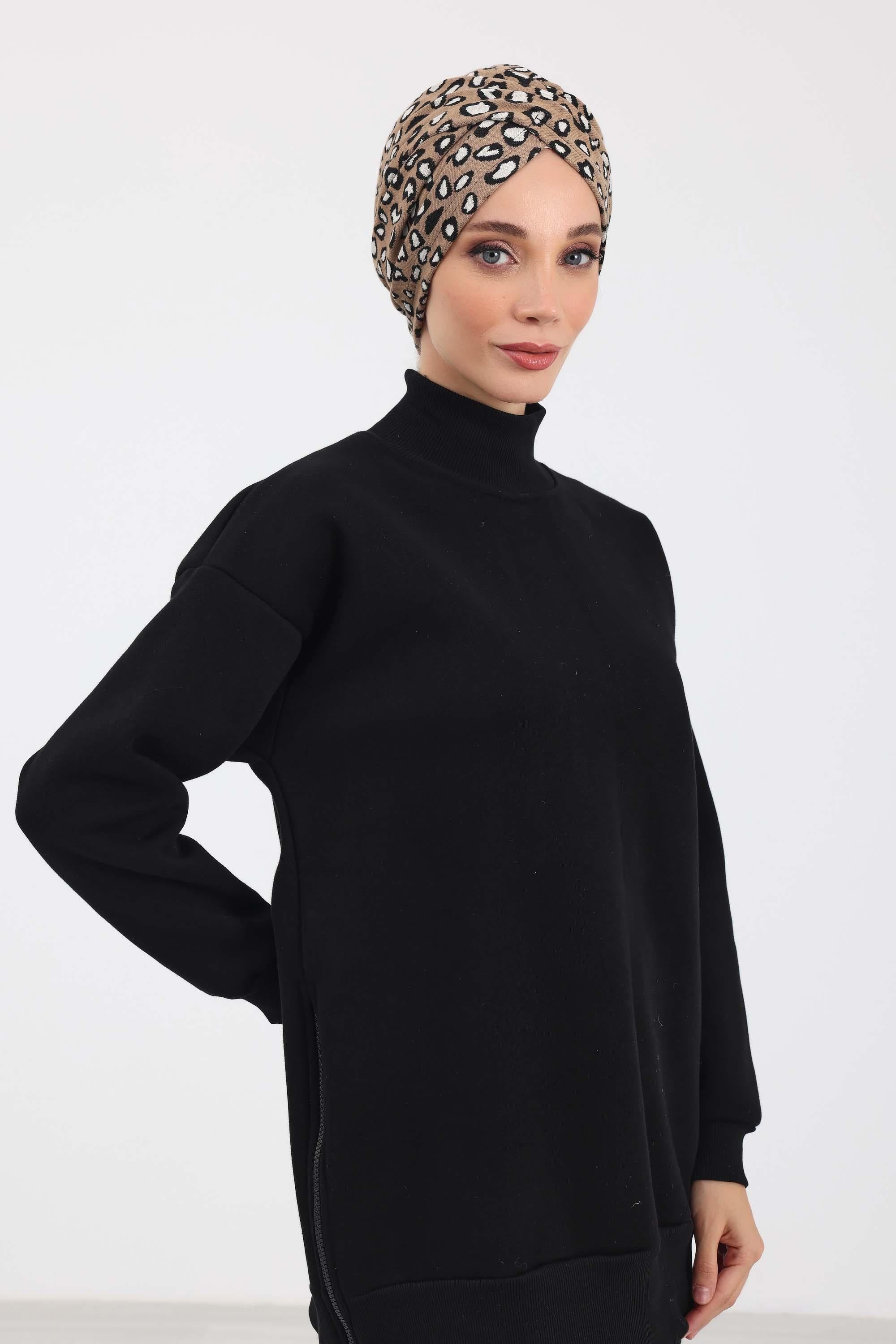 Desenli Tesettür Bone,B-9DIV