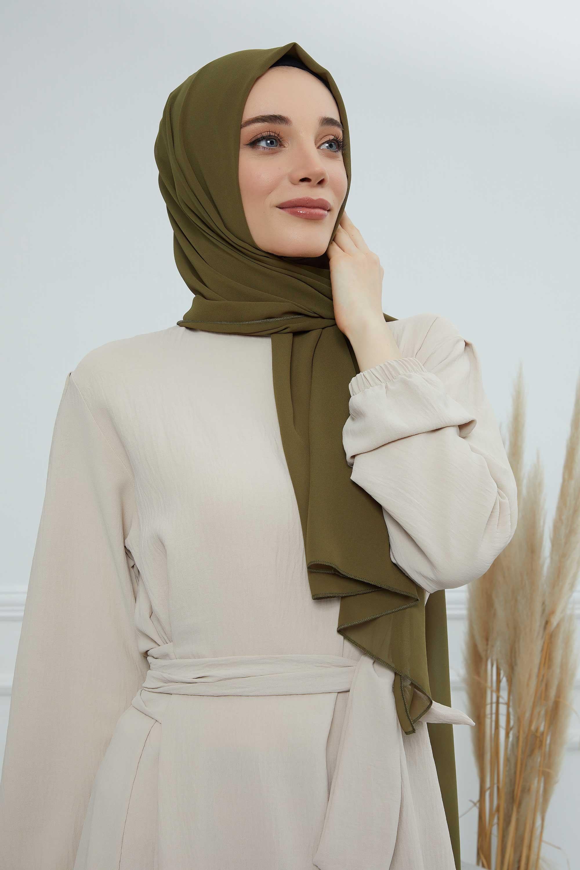 Dikdörtgen Klasik Şifon Şal,CTS-1