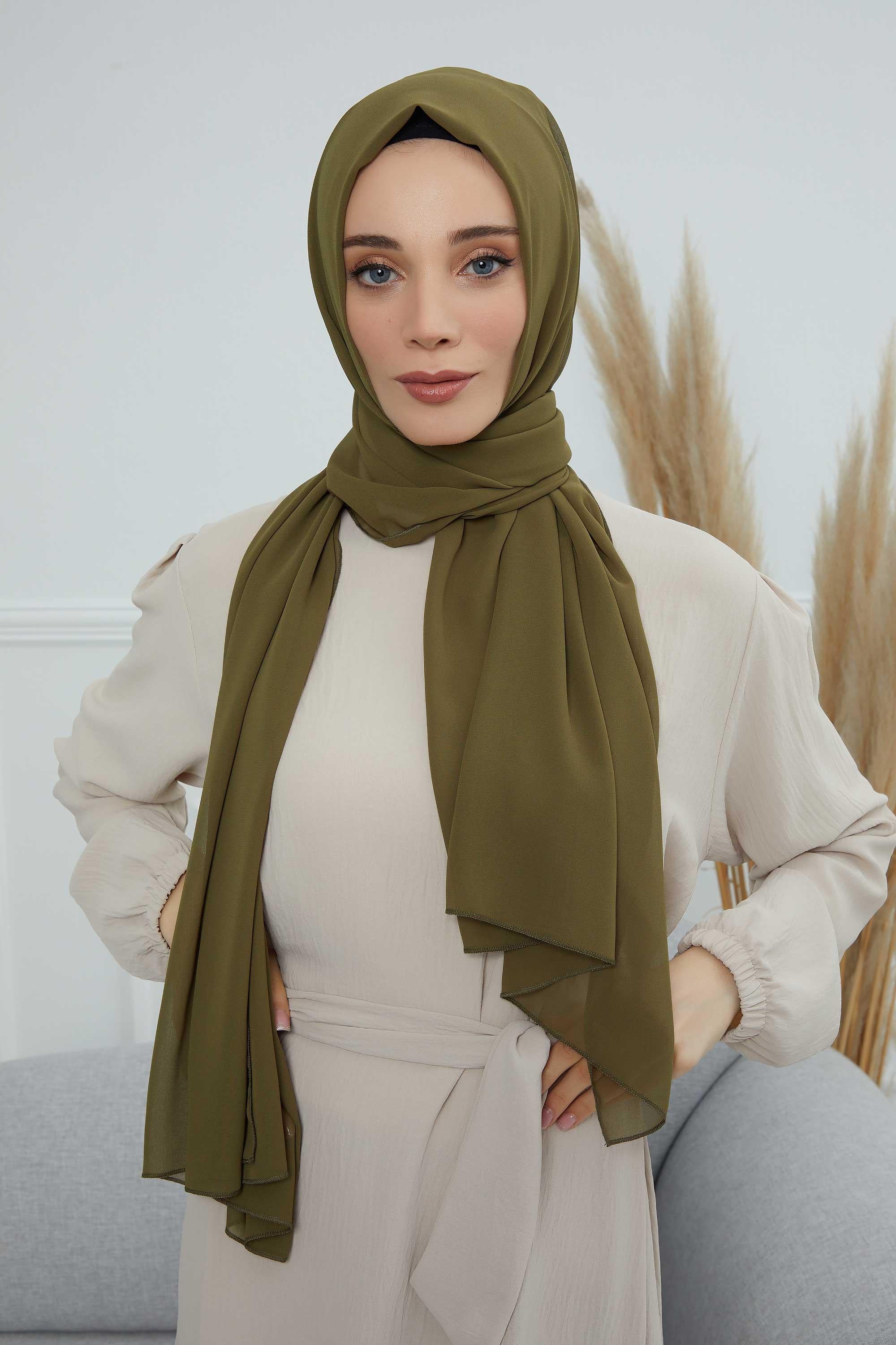 Dikdörtgen Klasik Şifon Şal,CTS-1