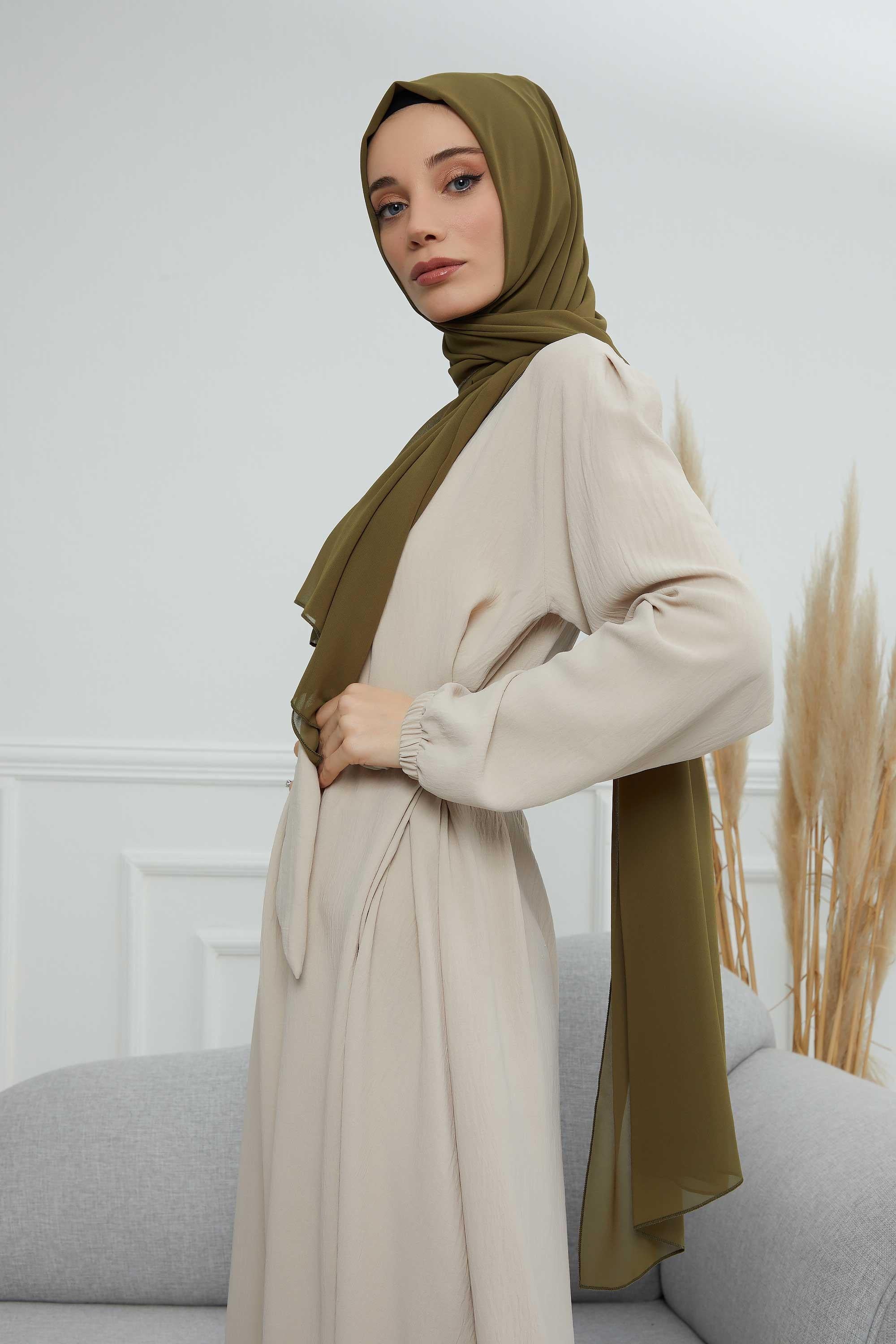Dikdörtgen Klasik Şifon Şal,CTS-1