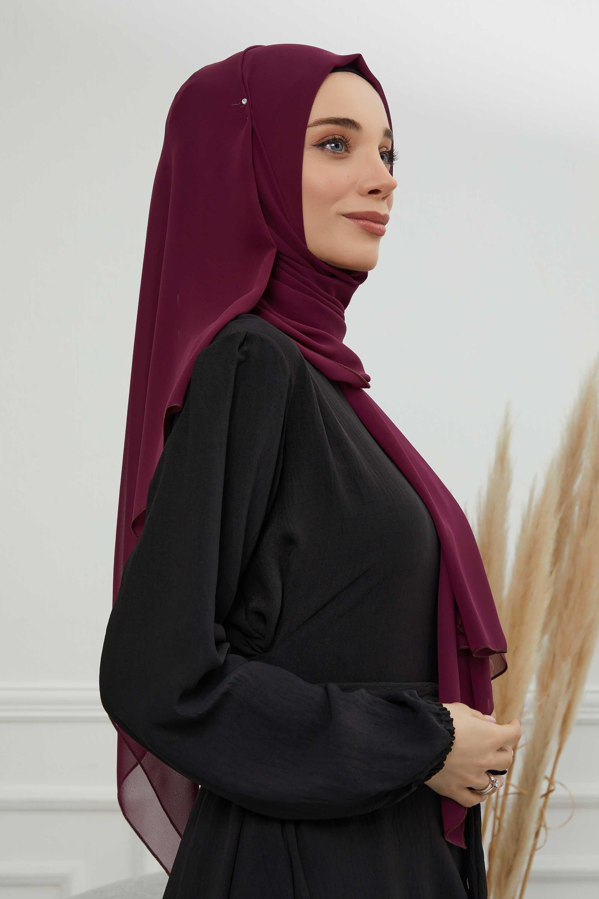 Dikdörtgen Klasik Şifon Şal,CTS-1