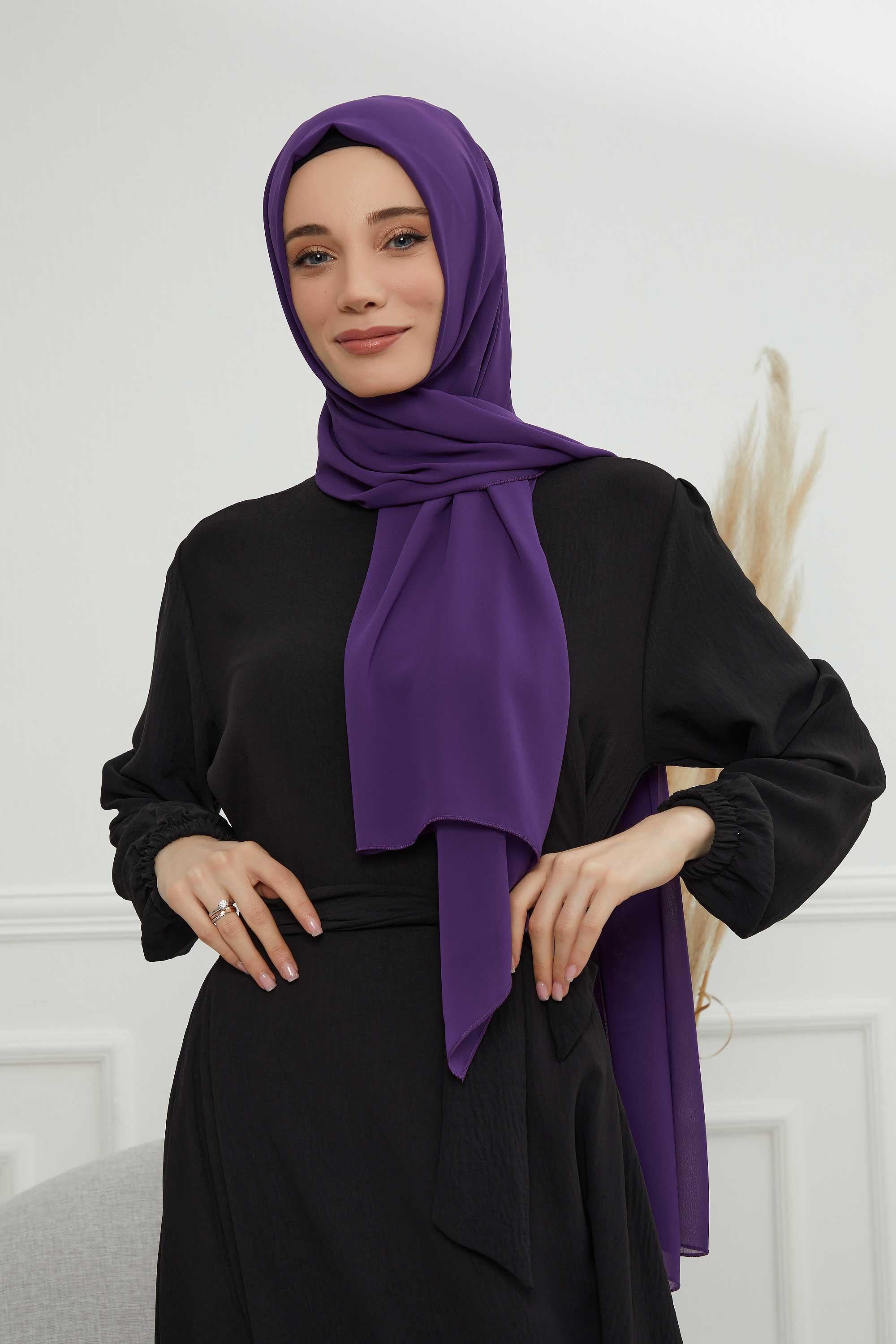 Dikdörtgen Klasik Şifon Şal,CTS-1