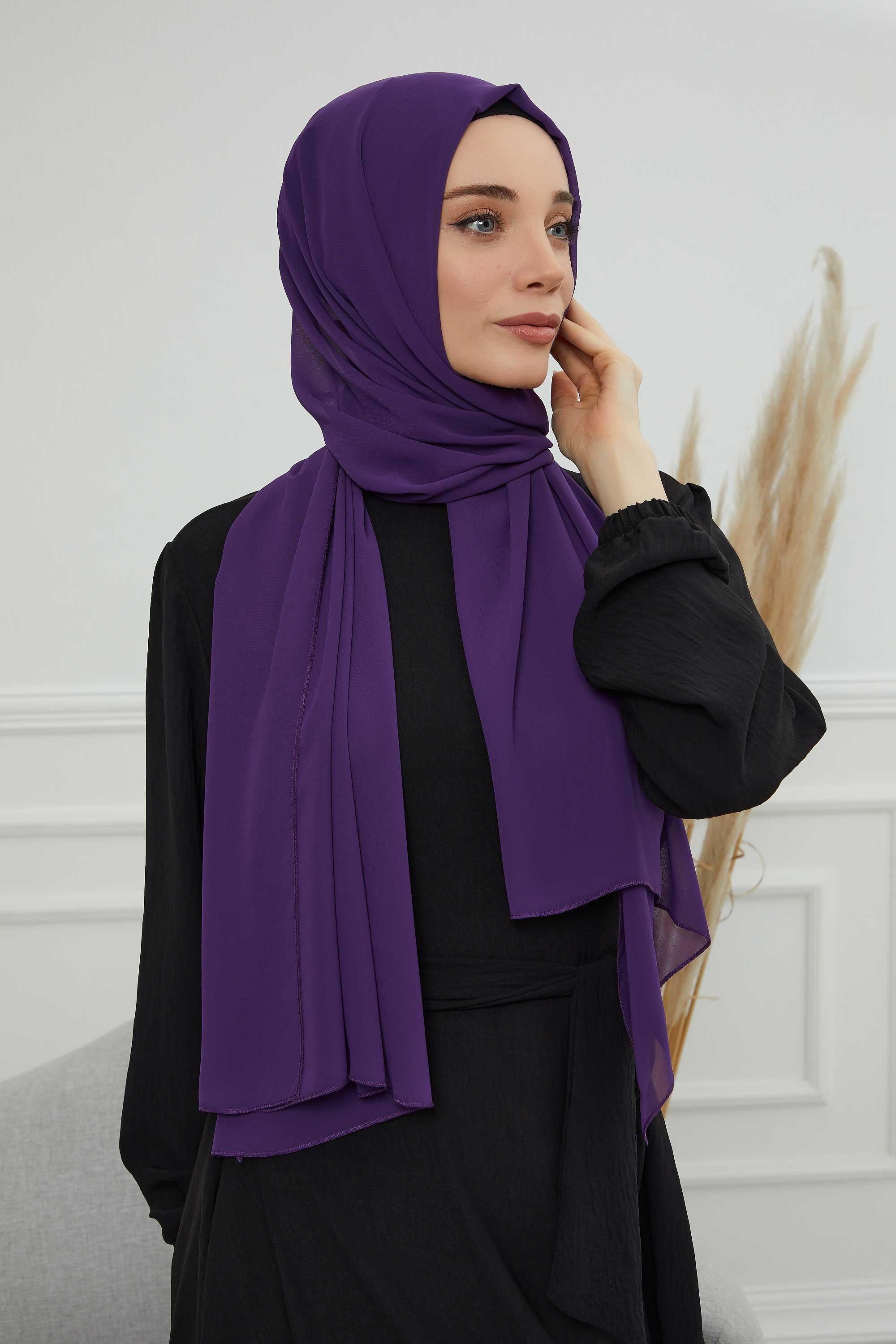 Dikdörtgen Klasik Şifon Şal,CTS-1