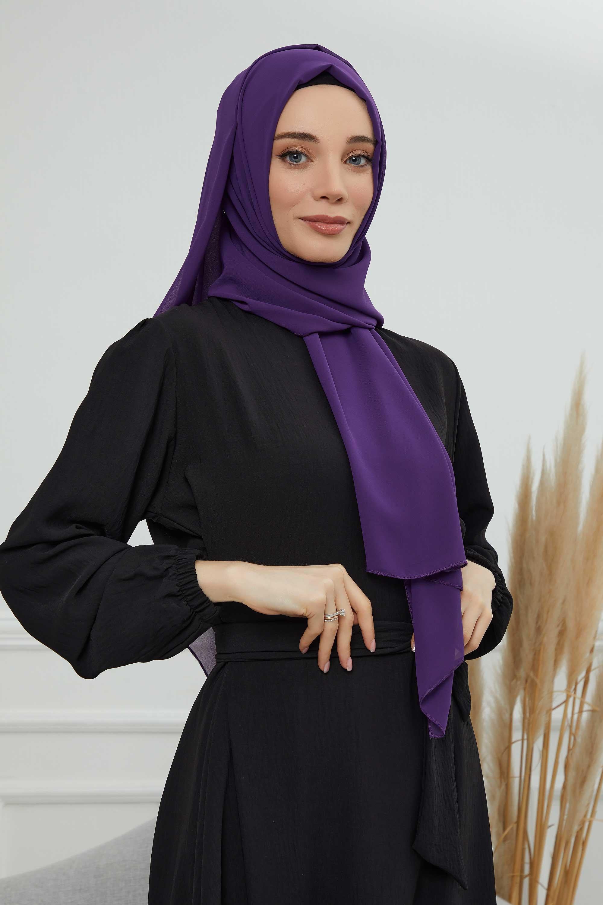 Dikdörtgen Klasik Şifon Şal,CTS-1