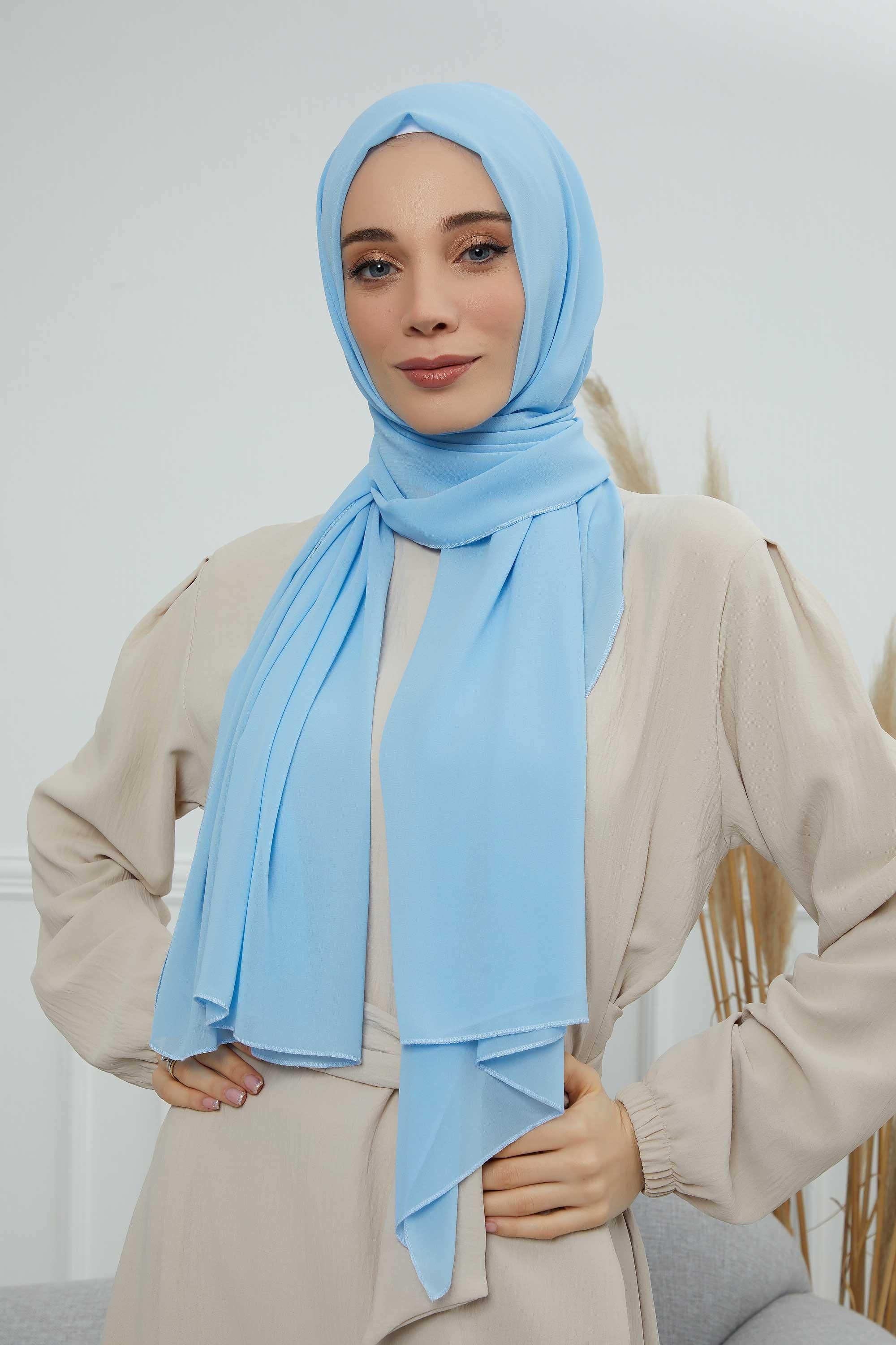 Dikdörtgen Klasik Şifon Şal,CTS-1